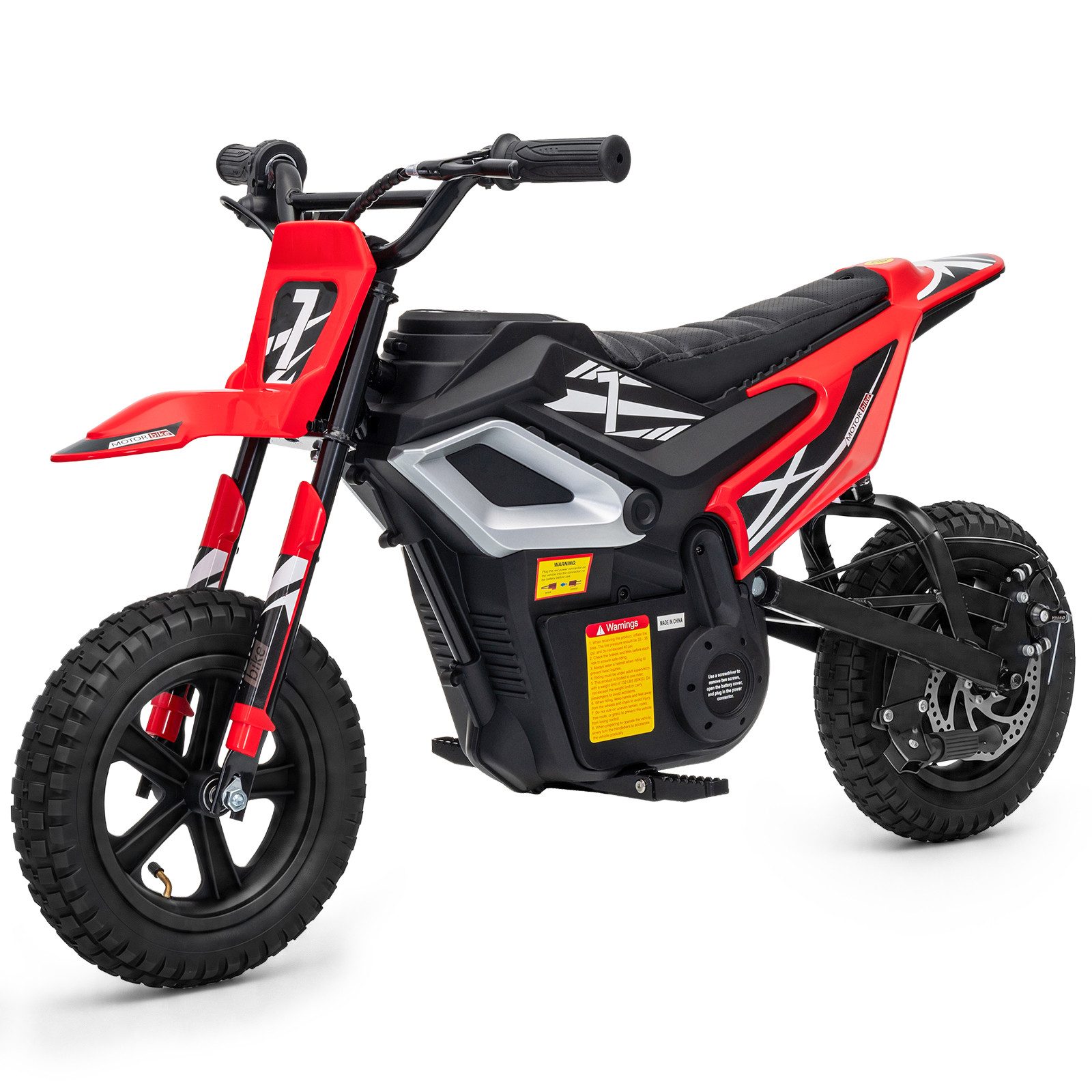 LALAHO Elektro-Kindermotorrad Elektrisches Kindermotorrad, 24 V, 7 Ah, mit Ledersitz