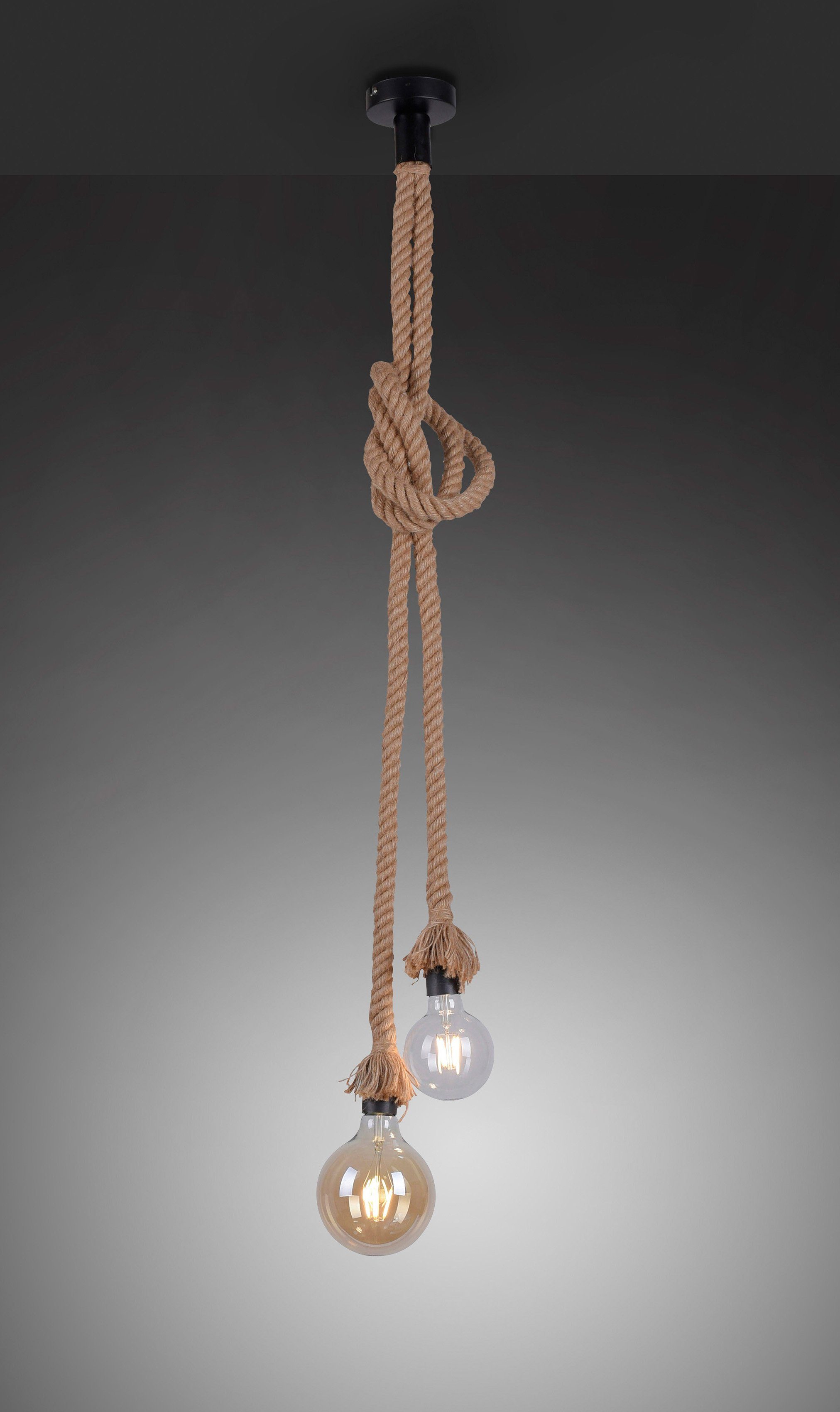 JUST LIGHT Pendelleuchte ROPE, ohne Leuchtmittel, Hängeleuchte, Hängelampe