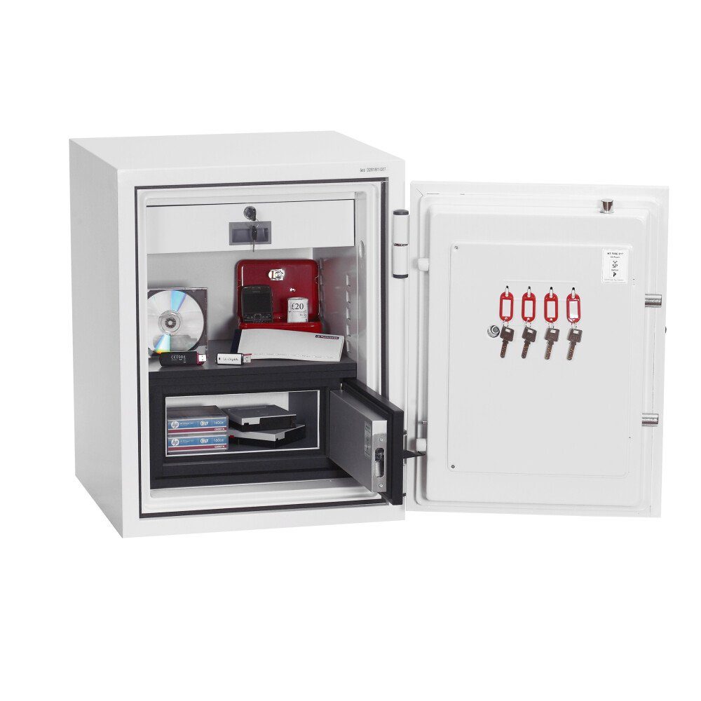 Phoenix Tresor Phoenix DS2501K Datenschutztresor Datacombi elek Tastenschloss Weiß (1-St)