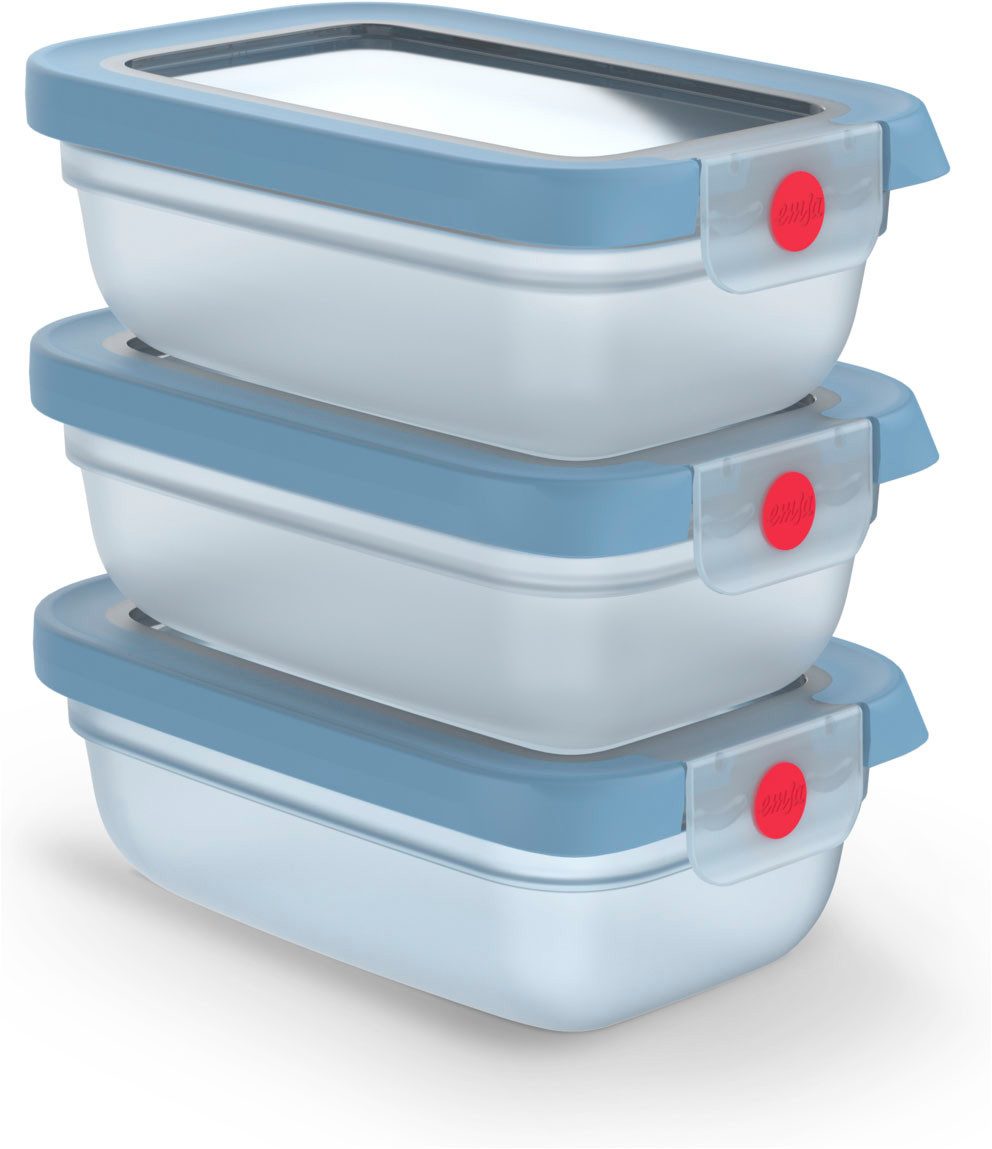 Emsa Frischhaltedose oneClick, Polyprophylen (PP), (Set, 3-tlg), verschlossen mit nur 1 x Klick, 100% dicht, made in Germany