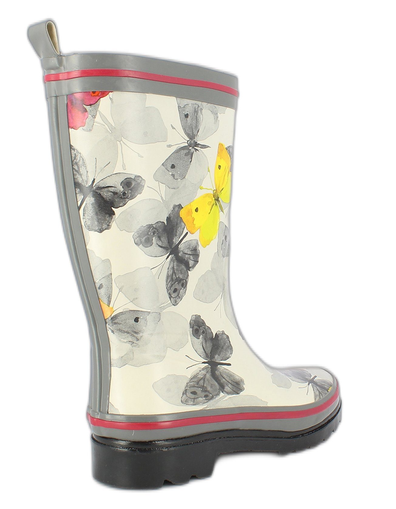 Beck Damen Gummistiefel Schmetterling Gummistiefel (wasserdicht, für trockene Füße bei Regenwetter) weicher flexibler Naturkautschuk, herausnehmbare Innensohle – Bild 5 von 5