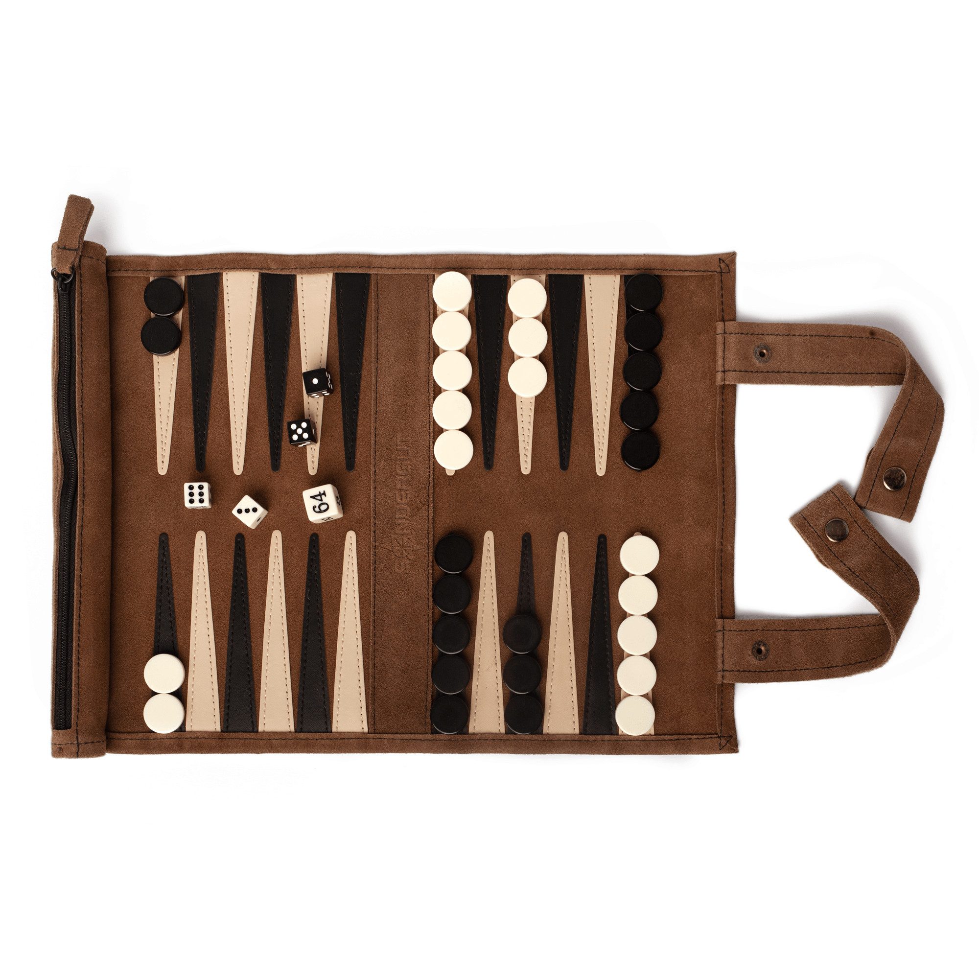Sondergut Spiel Reise Backgammon zum Ausrollen - Farbe: MOCCA