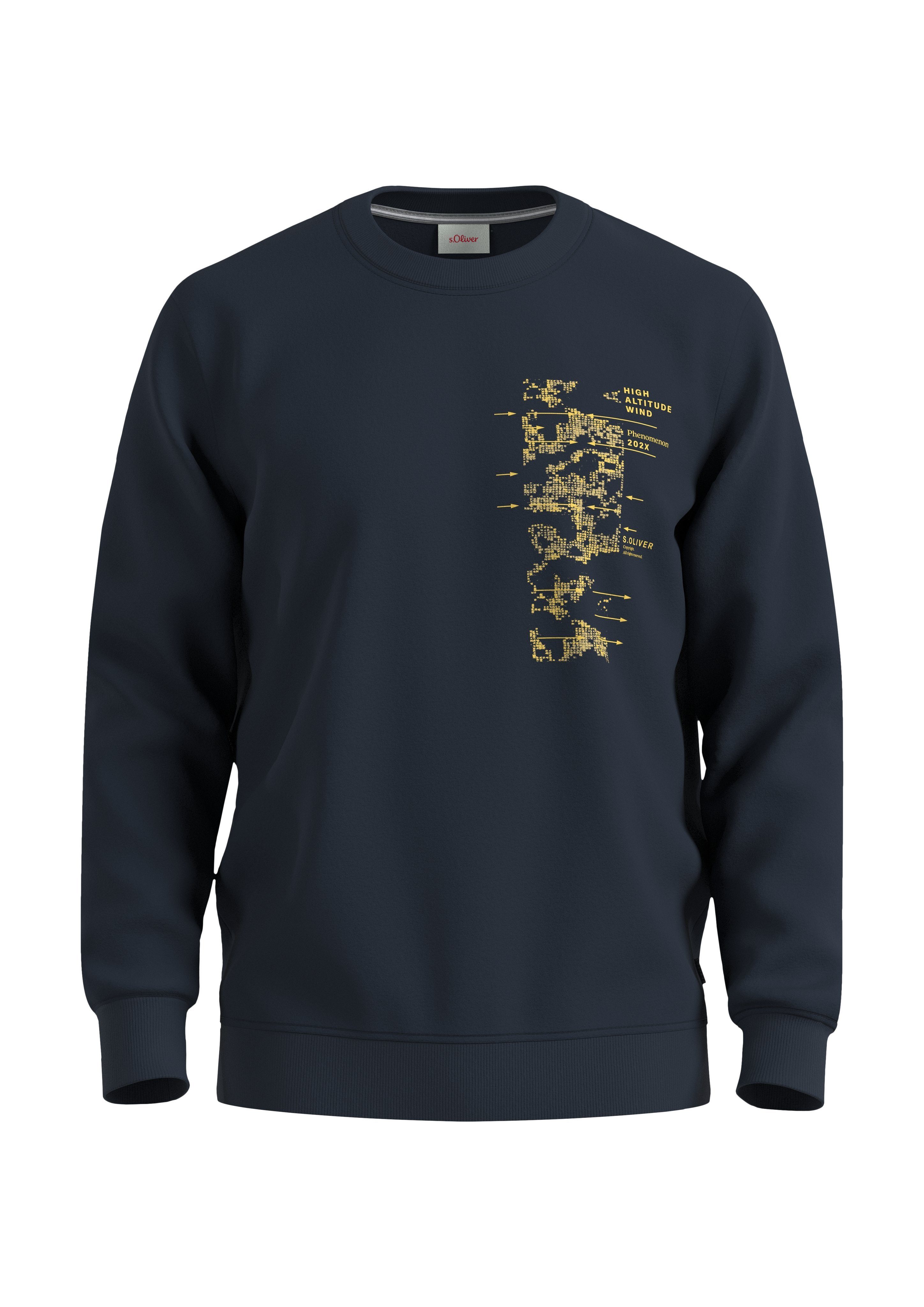 navy Sweatshirt mit s.Oliver Frontprint