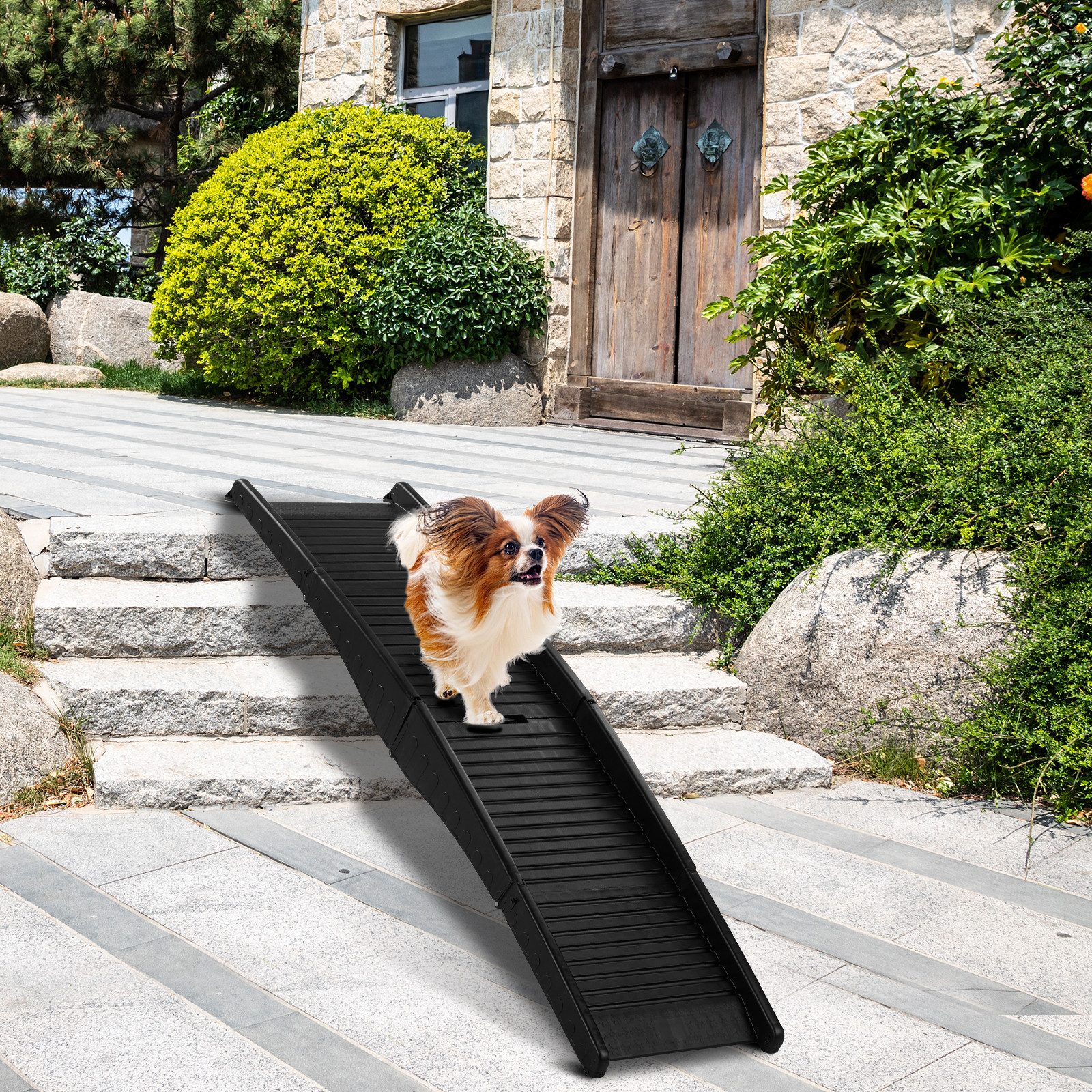 LALAHO Haustiertreppe Hundetreppe klappbar für Kofferraum, für Kofferraum Haustiertreppe, 150 x 39 cm
