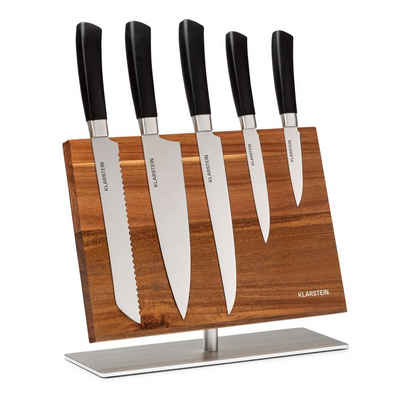 Klarstein Messer-Set »Kiru 6tlg. Messer-Set 5 Messer Stahlklingen edler Akazienholz-Block magnetisch«
