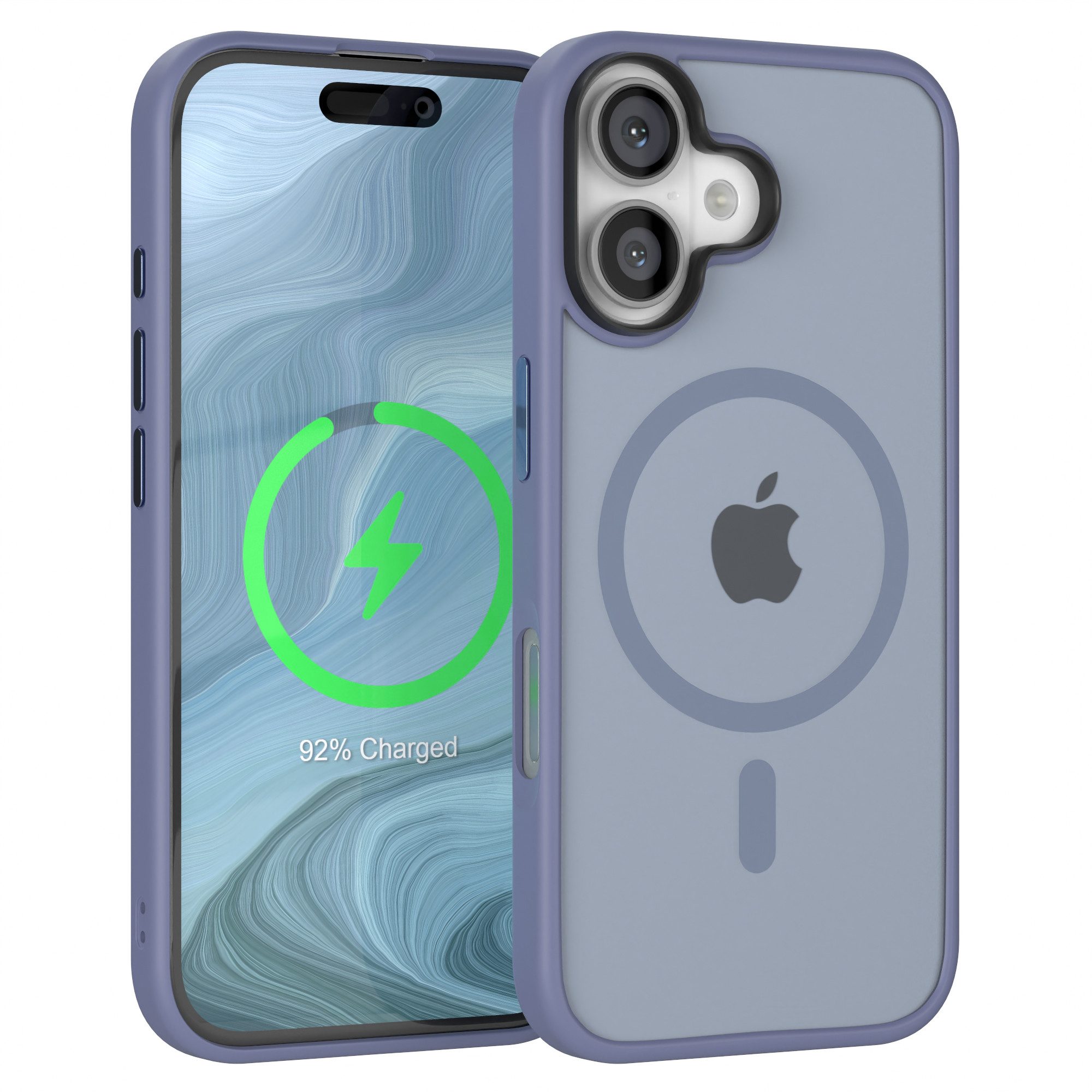 EAZY CASE Handyhülle Outdoor Case MagSafe für Apple iPhone 16 6,1 Zoll, Slim Cover Hülle MagSafe Bumper Case Outdoor Schutz Etui Hellblau