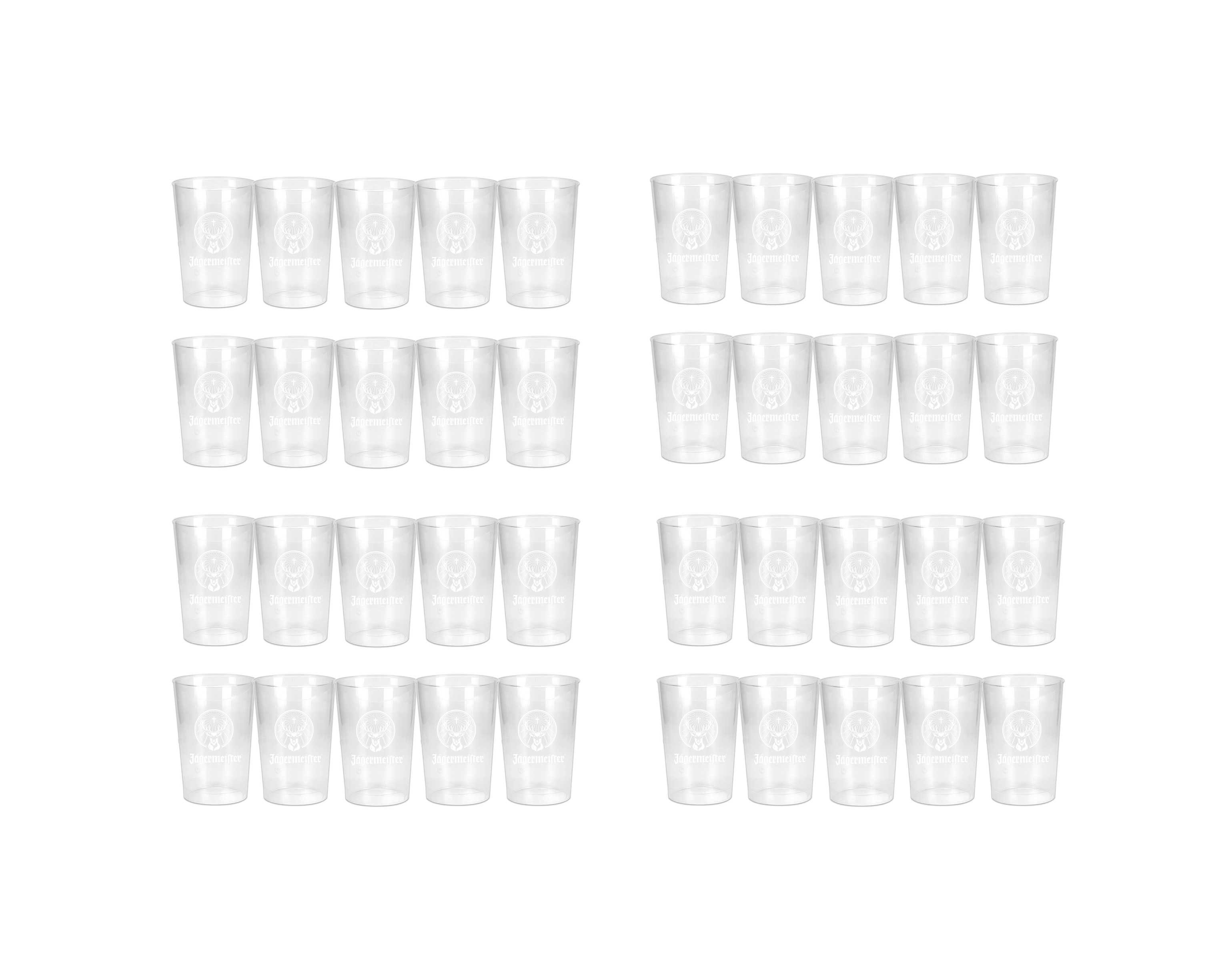 Gläser-Set Jägermeister Glas Plastik Becher 0,2 l - 80er Set