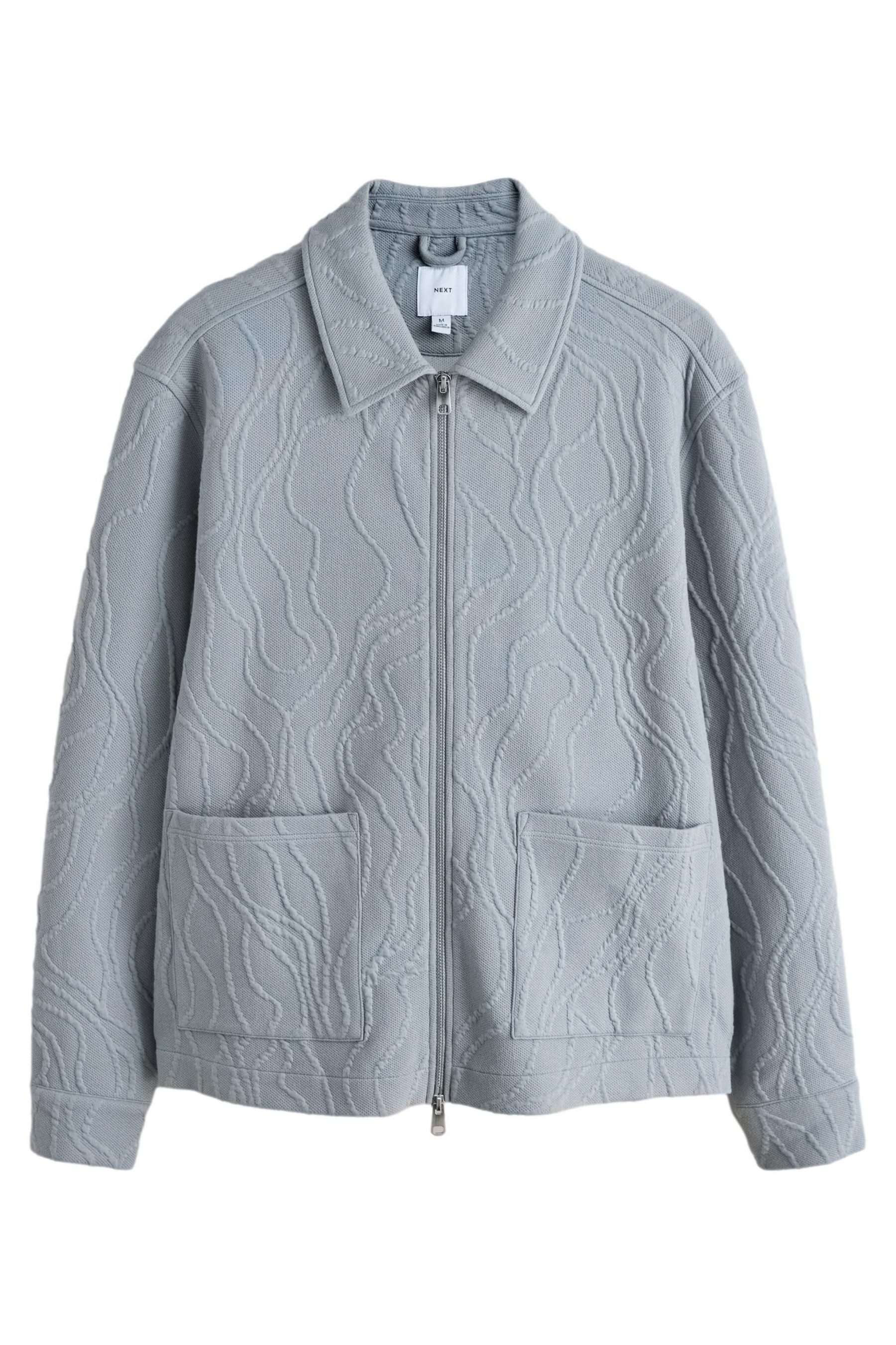 Next Hemdjacke Strukturierte Hemdjacke mit Blumenmuster (1-St)