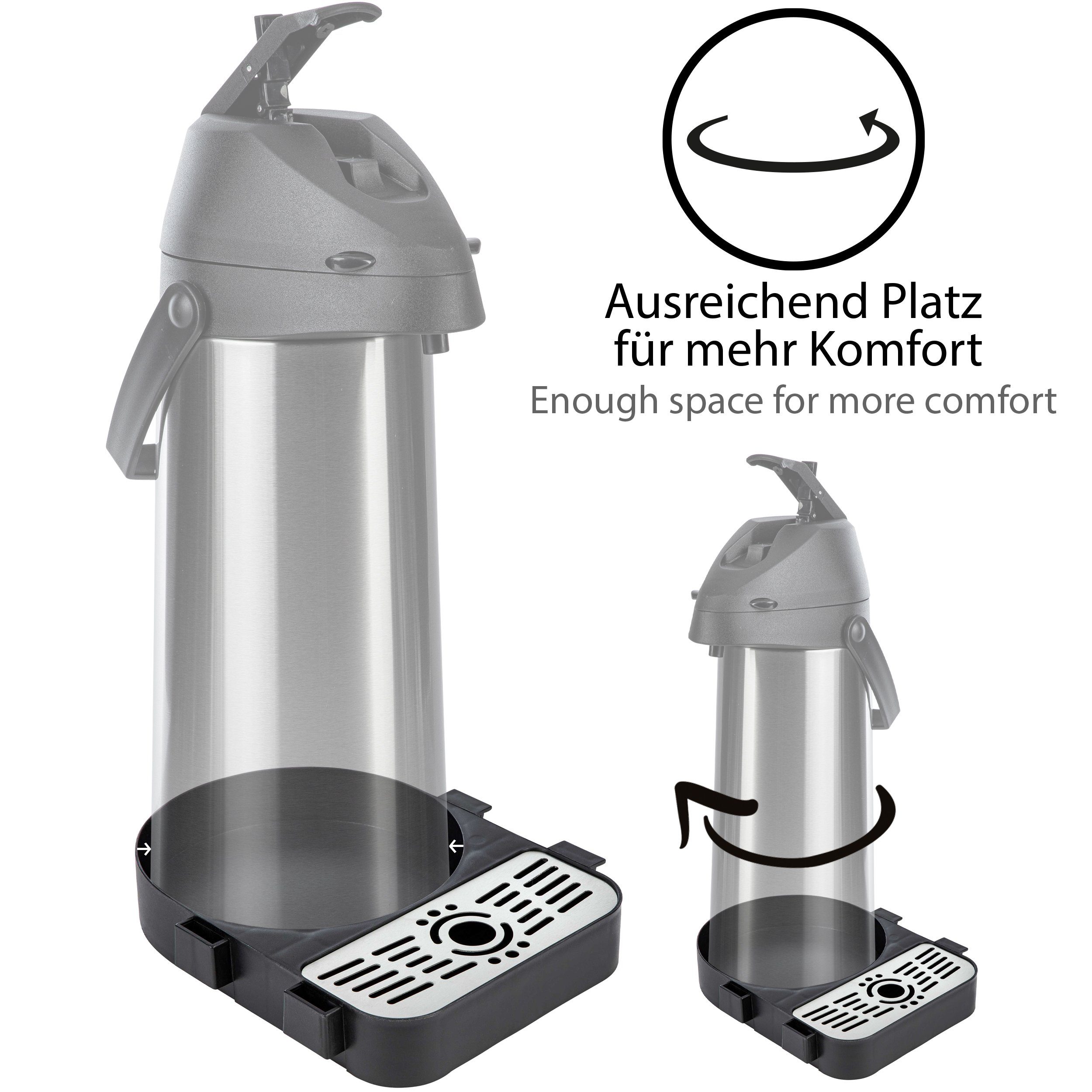 ONVAYA Pump-Isolierkanne Airpot Pumpkanne, Isolierkanne, Thermoskanne, Edelstahl, 1.9L, 3L, 5L, 3 l – Bild 3 von 5