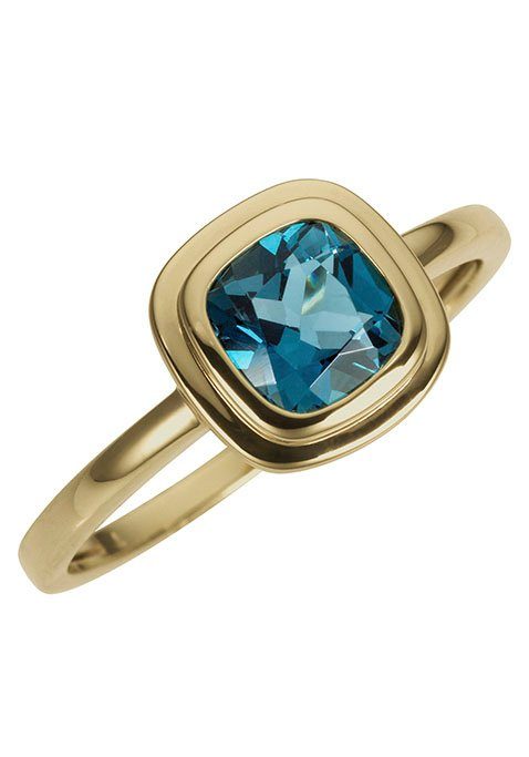 Firetti Fingerring Schmuck Geschenk Gold 333 Damenring Goldring Edelstein Farbstein, mit Blautopas