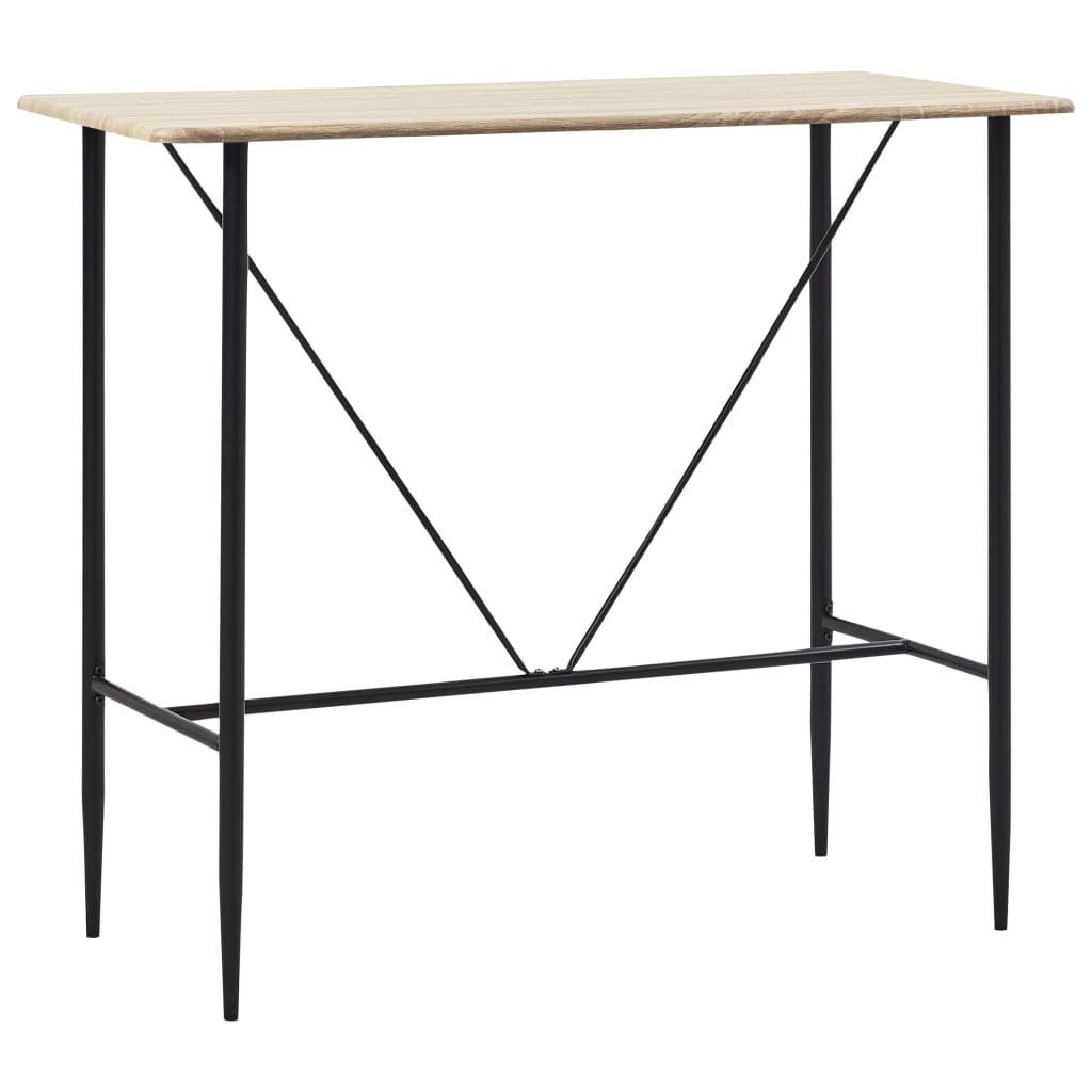 DOTMALL Bartisch Stehtisch MDF-Tischplatte Eichefarben Metallbeine, Design und Küche,eckig,Modern