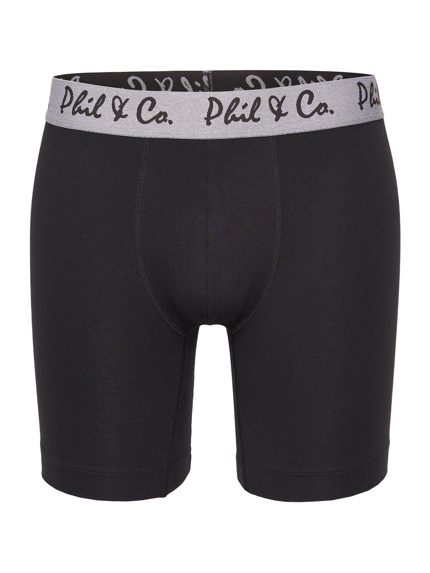 Boxer-Brief Co. Retro-Shorts Boxer black (3-St) Langer & Phil Unterhose Long Boxer Jersey