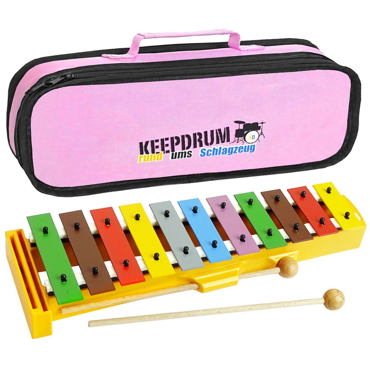 SONOR Glockenspiel Sonor GS Xylophon Glockenspiel für Kinder mit Tasche Pink