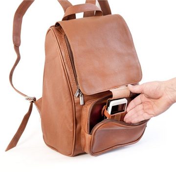 Jahn-Tasche Notebookrucksack Lederrucksack / Laptop-Rucksack Gr. M, Cognac-Braun, Jahn-Tasche 710