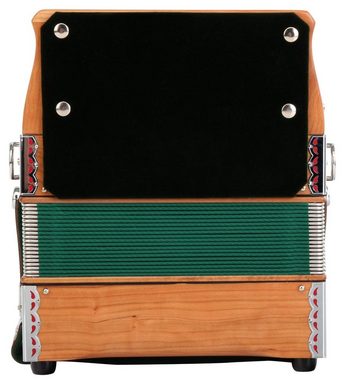 Alpenklang Knopfakkordeon "Mini" Massiv aus Kirschholz (B-Es-As Stimmung), mit 31 Knopftasten, 11 Helikon-Bässe, 3-reihig