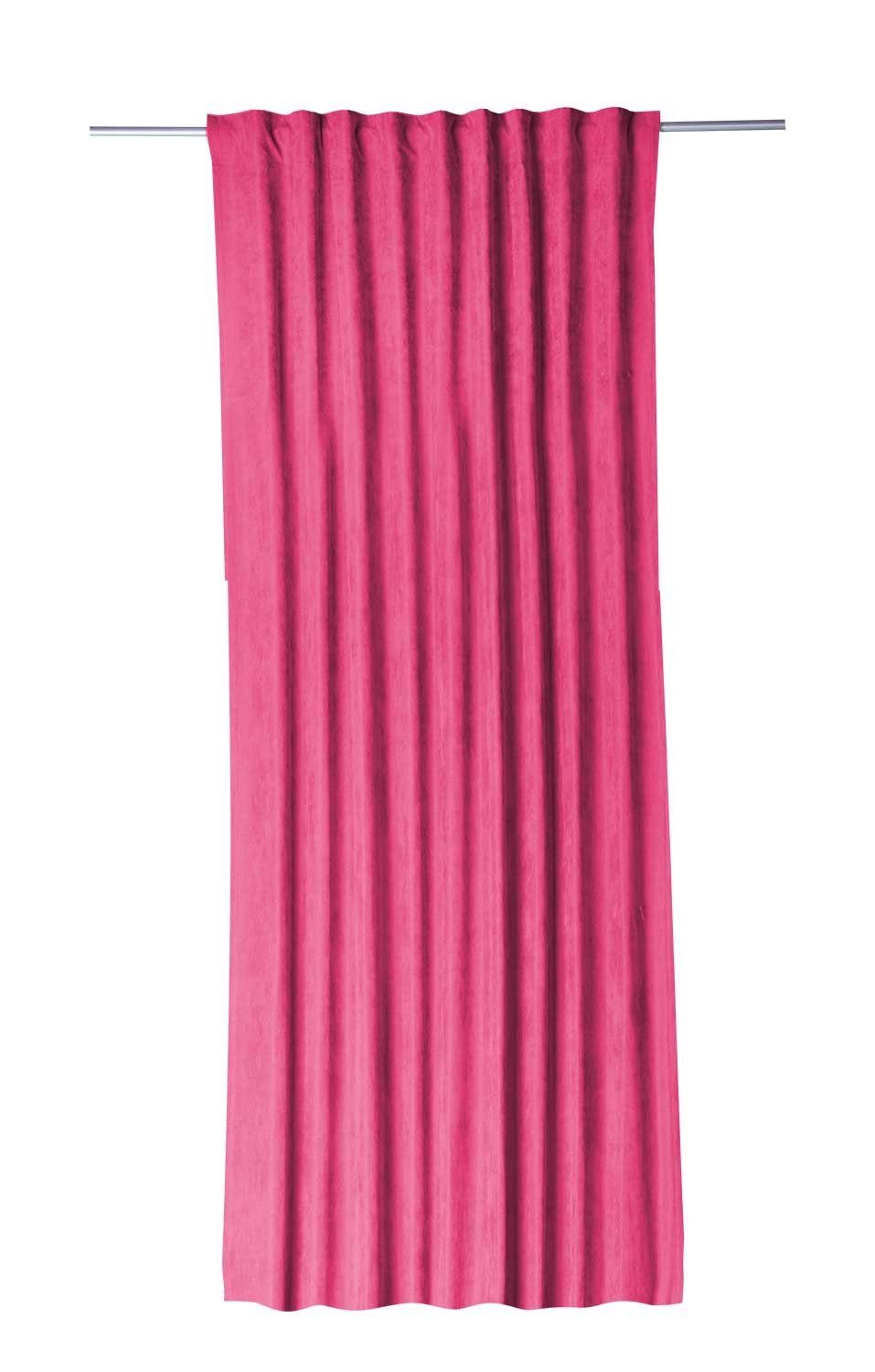 Vorhang Schlaufenvorhang, Rosa, B 135 cm, L 245 cm, Gözze, verdeckte Schlaufen, halbtransparent