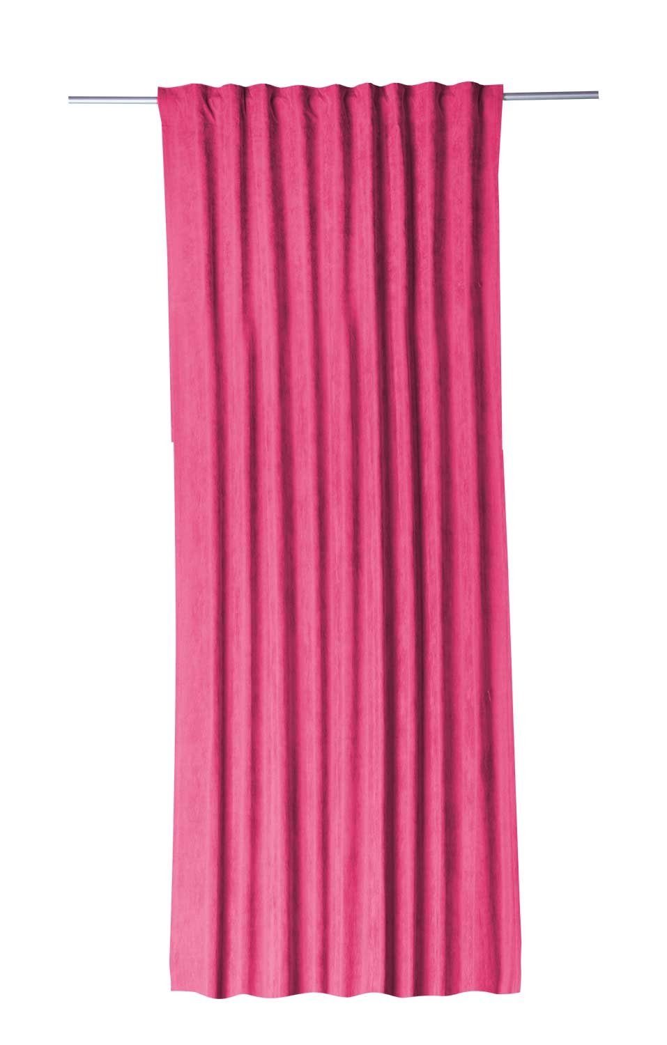 Vorhang Schlaufenvorhang, Gözze, B 135 cm, halbtransparent Schlaufen, Rosa, verdeckte L cm, 245