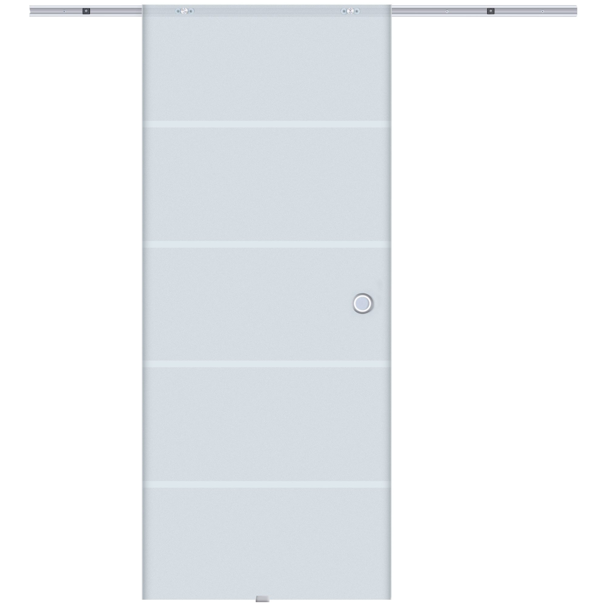 HOMCOM Schiebetür Glasschiebetür (Zimmertür, 1-St., Glastür), teilsatiniert 900 x 2050 mm