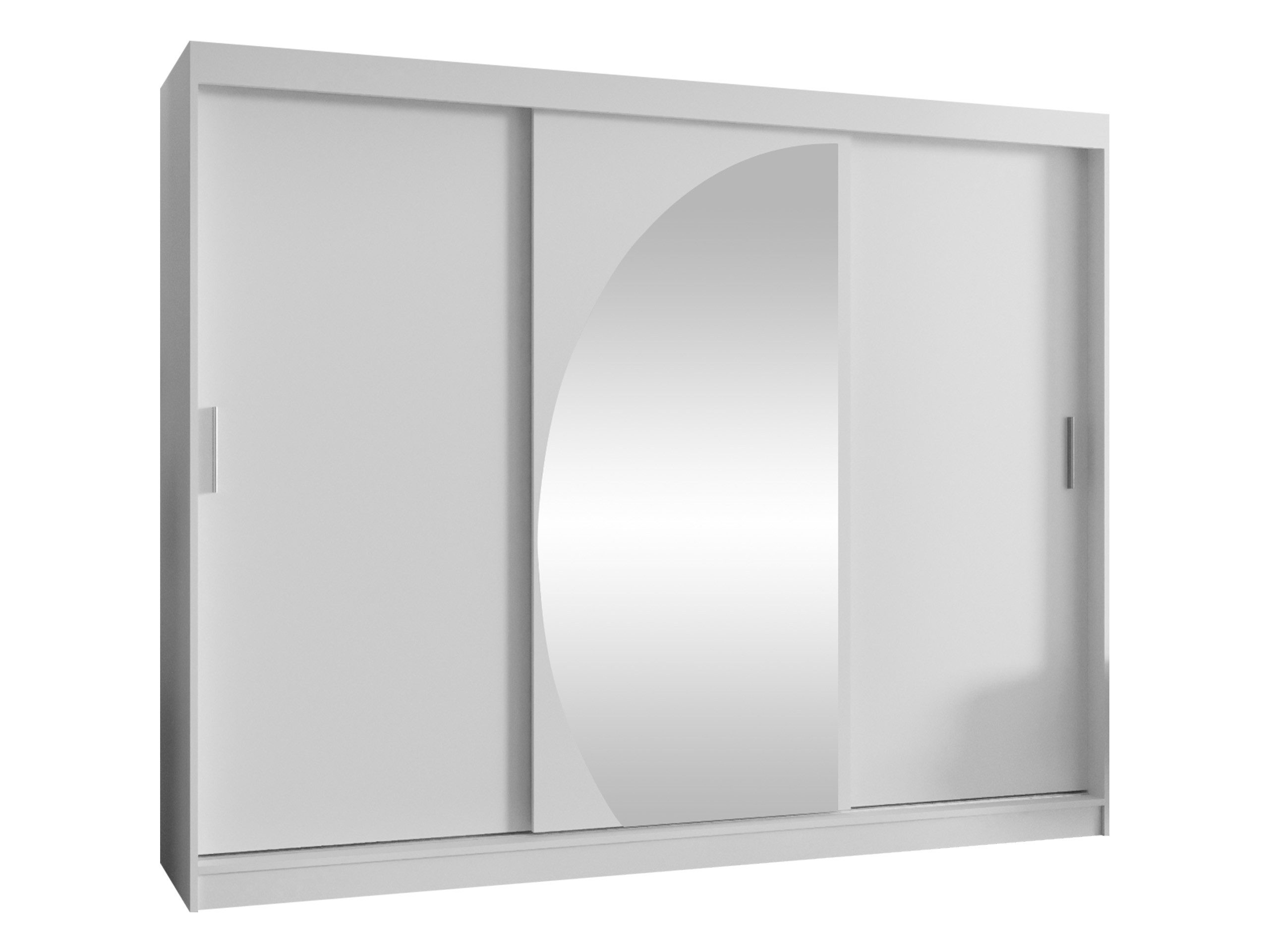 MIRJAN24 Kleiderschrank Wika 250 cm (mit drei Schiebetüren) 250x62x200 cm, Frontspiegel