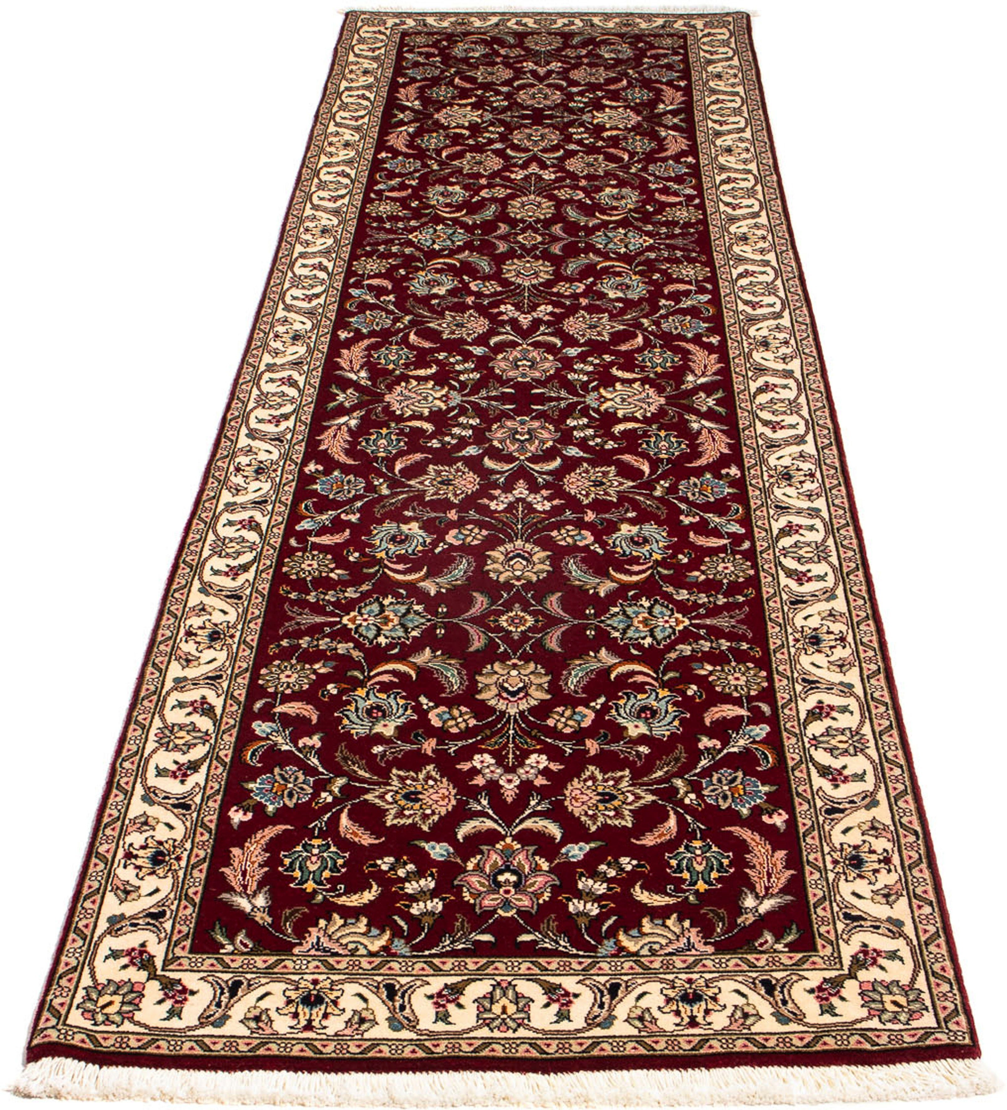 Orientteppich Perser - Täbriz - Royal - 295 x 77 cm - dunkelrot, morgenland, rechteckig, Höhe: 7 mm, Wohnzimmer, Handgeknüpft, Einzelstück mit Zertifikat