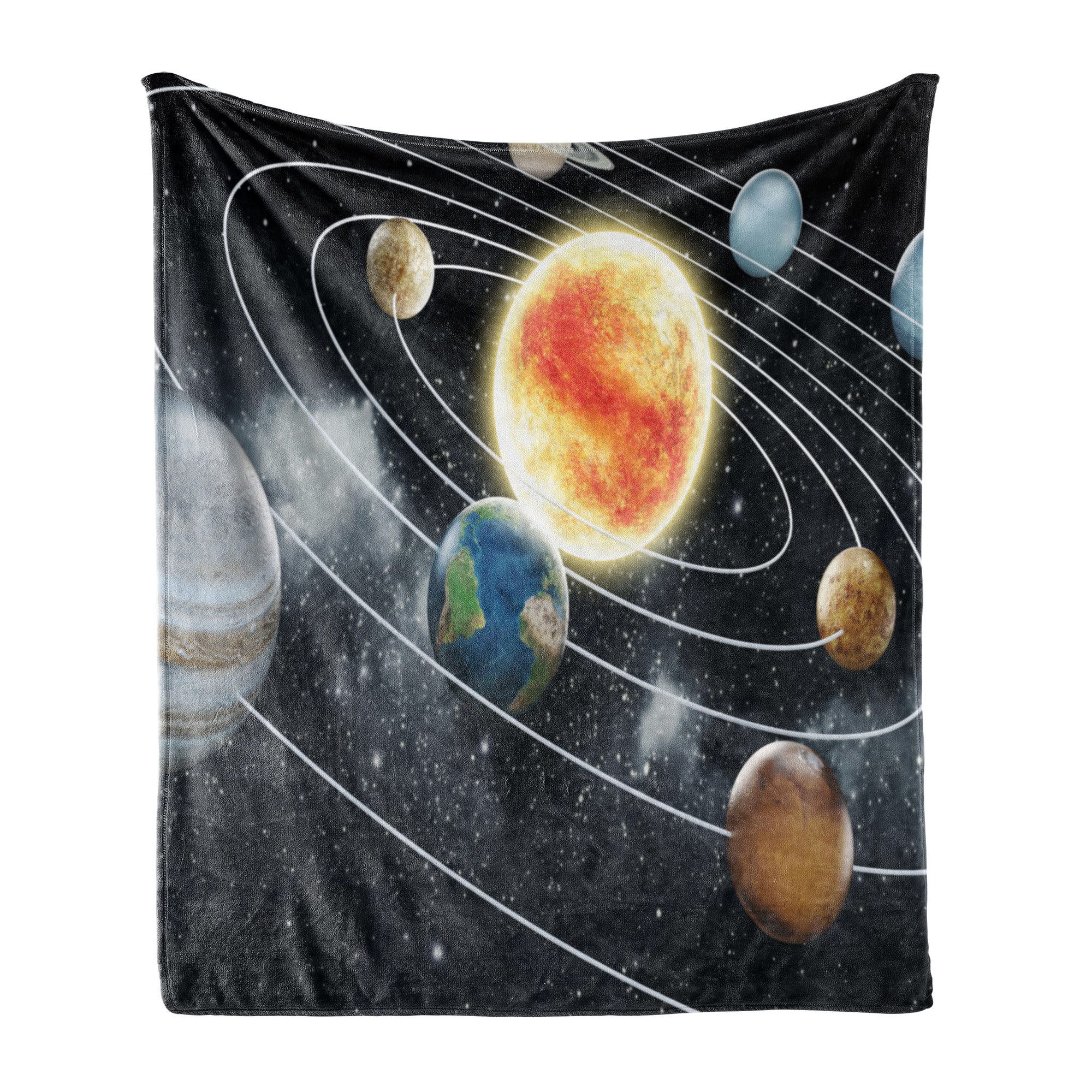 Wohndecke Gemütlicher Plüsch für den Innen- und Außenbereich, Abakuhaus, Weltraum Sonnensystem-Planeten