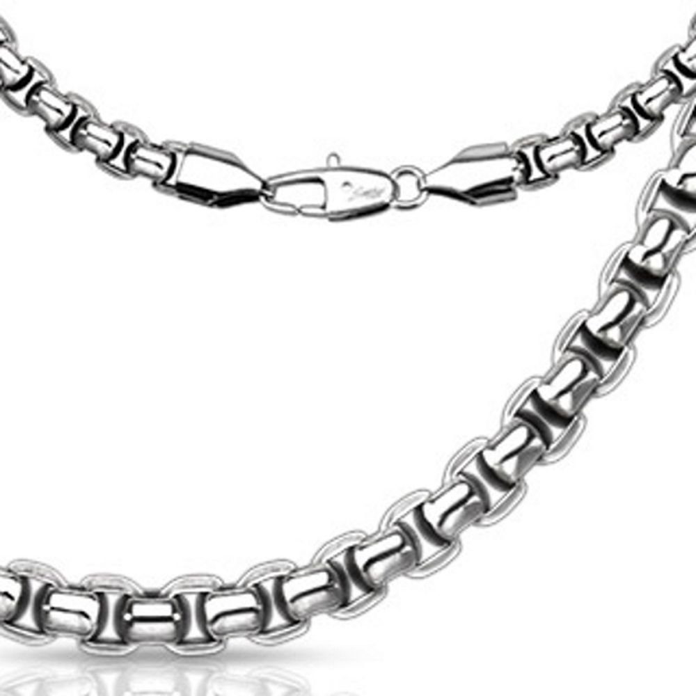 Ketten-Set Kette gerundete Glieder Silber aus Edelstahl Unisex