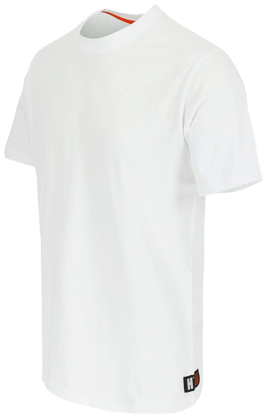 Ärmel, T-Shirt kurze Callius Rundhalsausschnitt, Rippstrickkragen Herock Herock®-Aufdruck, weiß Ärmel kurze T-Shirt