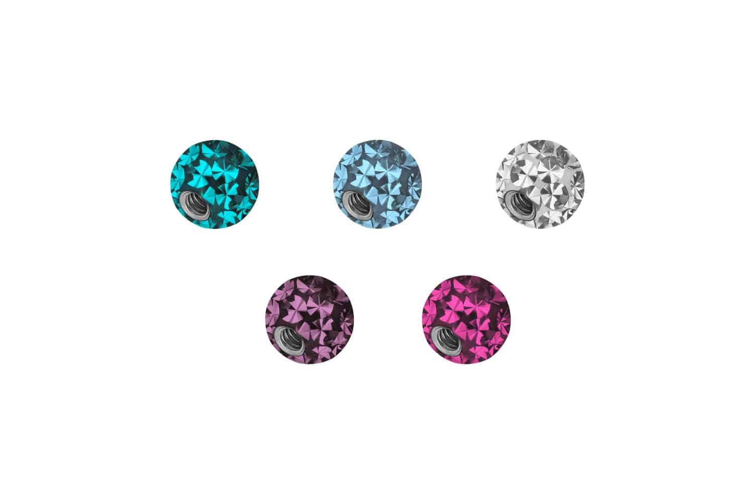 PIERCINGLINE Piercing-Set SET Chirurgenstahl Schraubkugel EPOXY (Schraub-Aufsätze, 5er SET2 = 1,2 mm Gewinde)