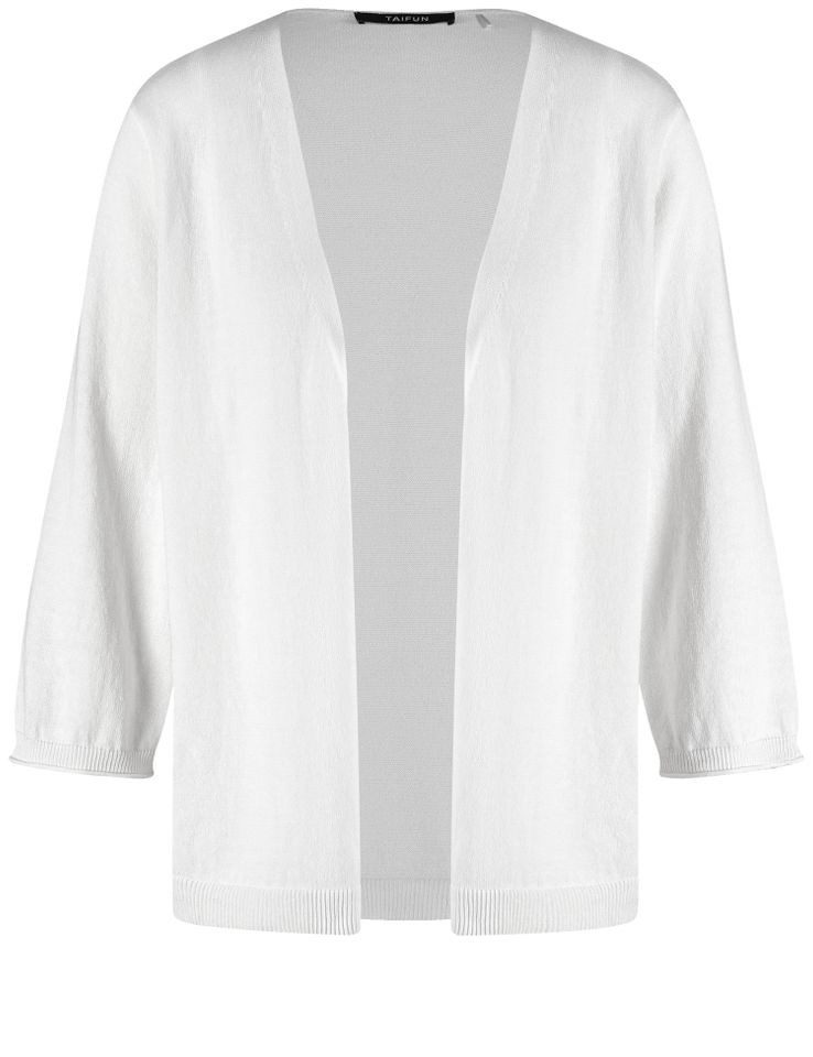 Taifun Strickjacke – Offener Cardigan in Unifarbe mit Langarm