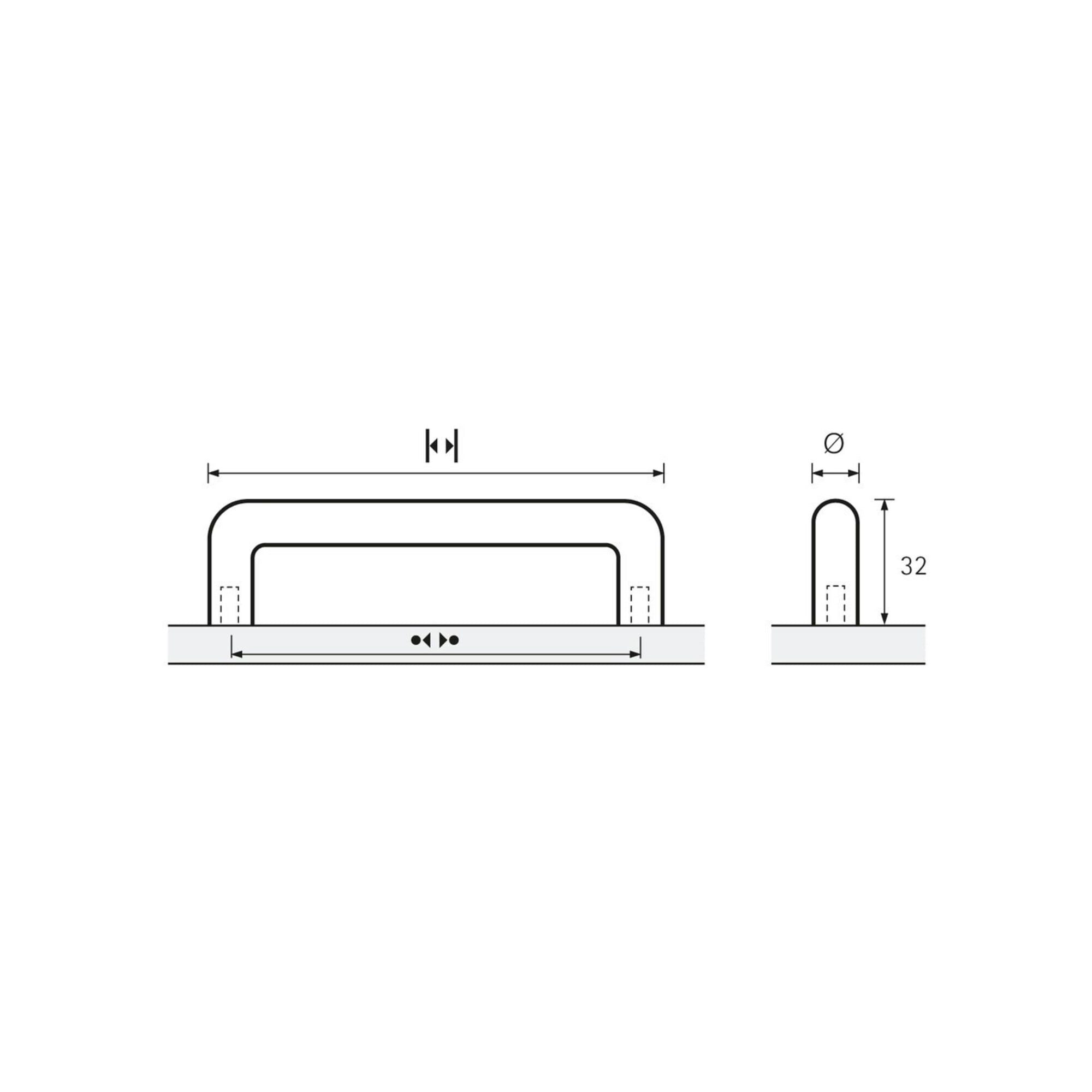 Hettich Möbelbeschlag Möbelgriff Avenio STA verchr.glanz 128mm D.10mm HETTICH