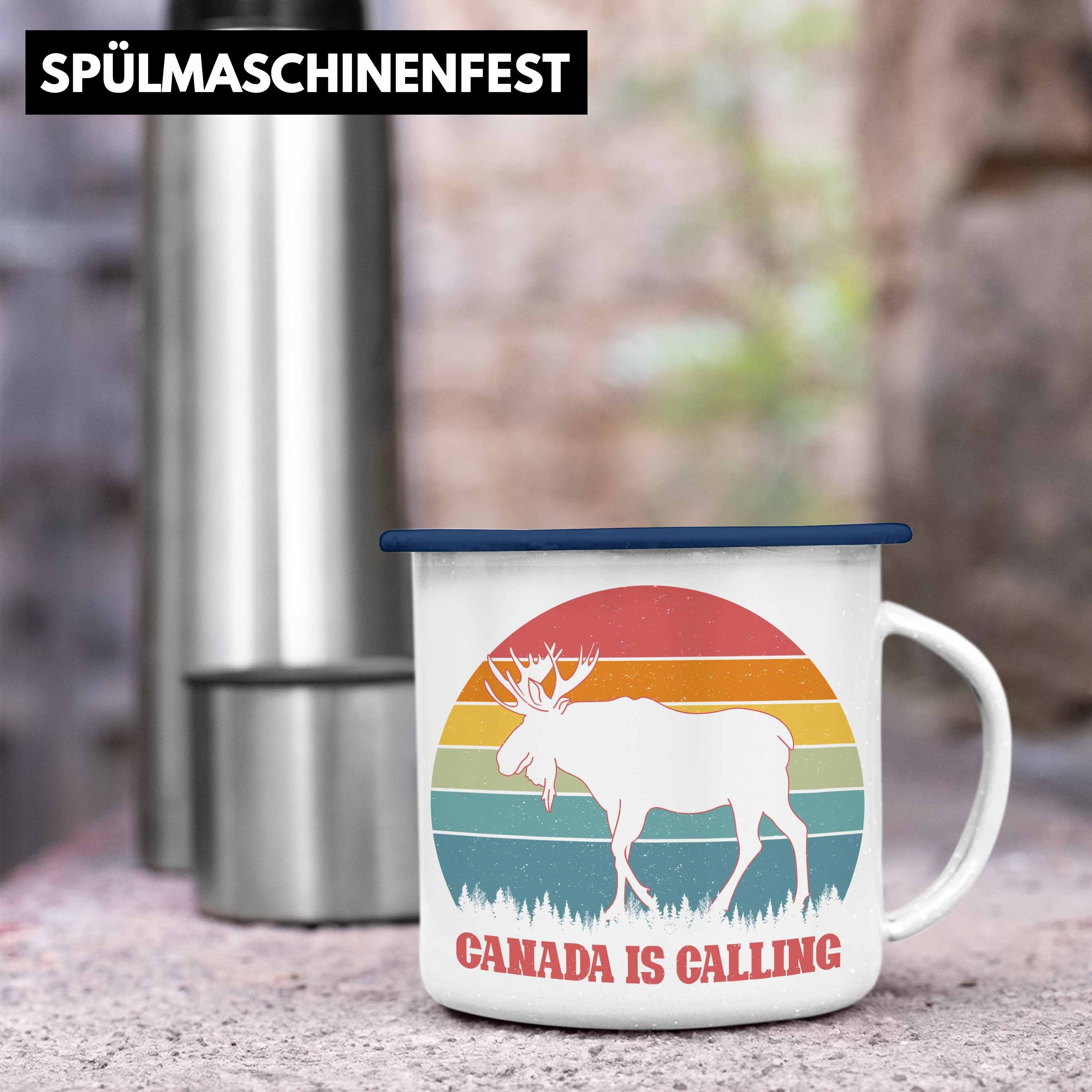 Trendation Thermotasse Trendation - Canada Is Calling Auslandsjahr Kanada Emaille Tasse Gesch – Bild 4 von 5