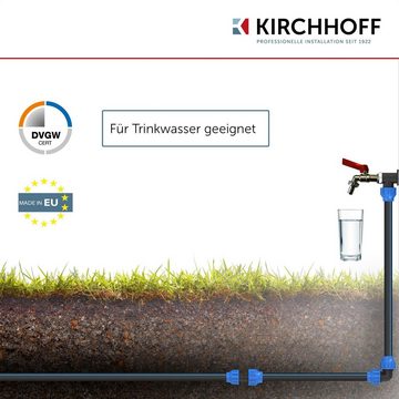 Kirchhoff HDPE-Rohr, Wasserleitung Gartenbewässerung 32 mm x 25 m