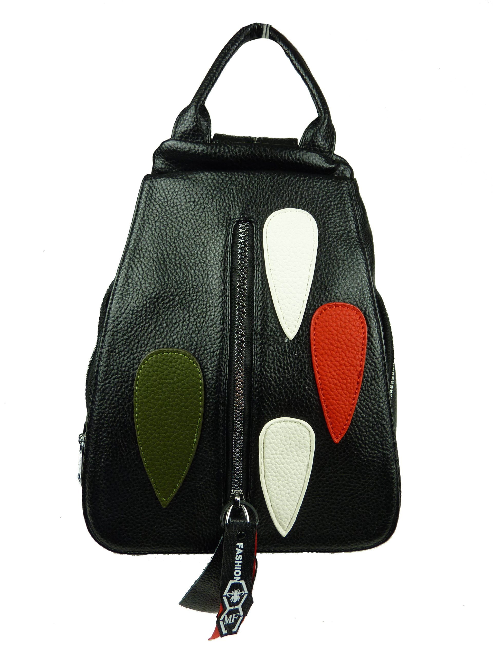 Design viele Rucksack Fächer Rucksacktasche, 069, Damen modernes schwarz drops 83-6-24 Taschen4life Schultertasche - klassiche