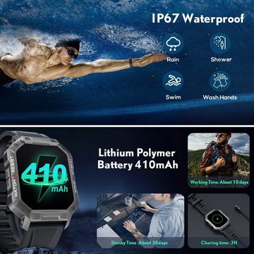 Manike NX3 Pro Smartwatch (4,3 cm/1,69'' HD Voll Touchscreen Zoll) Spar - Set, mit wechselband aus weichem Silikon und Ladenkabel, Herzfrequenzmesser, Analyse von EKG-Daten, Blutdruckmessgerät