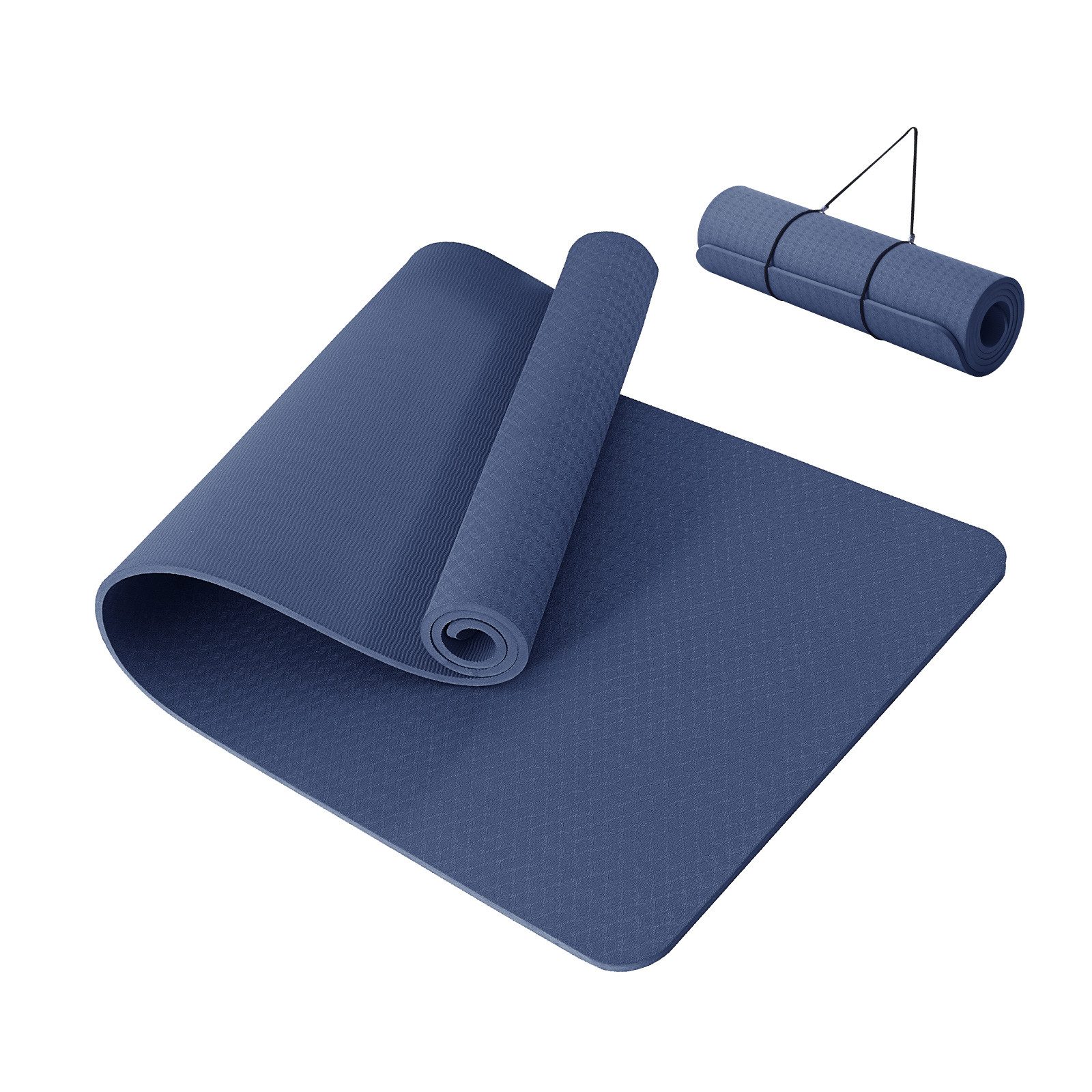 Yogamatte Hochwertige Gymnastikmatte mit Tragegurt 10mm Dick 183x61x1 cm