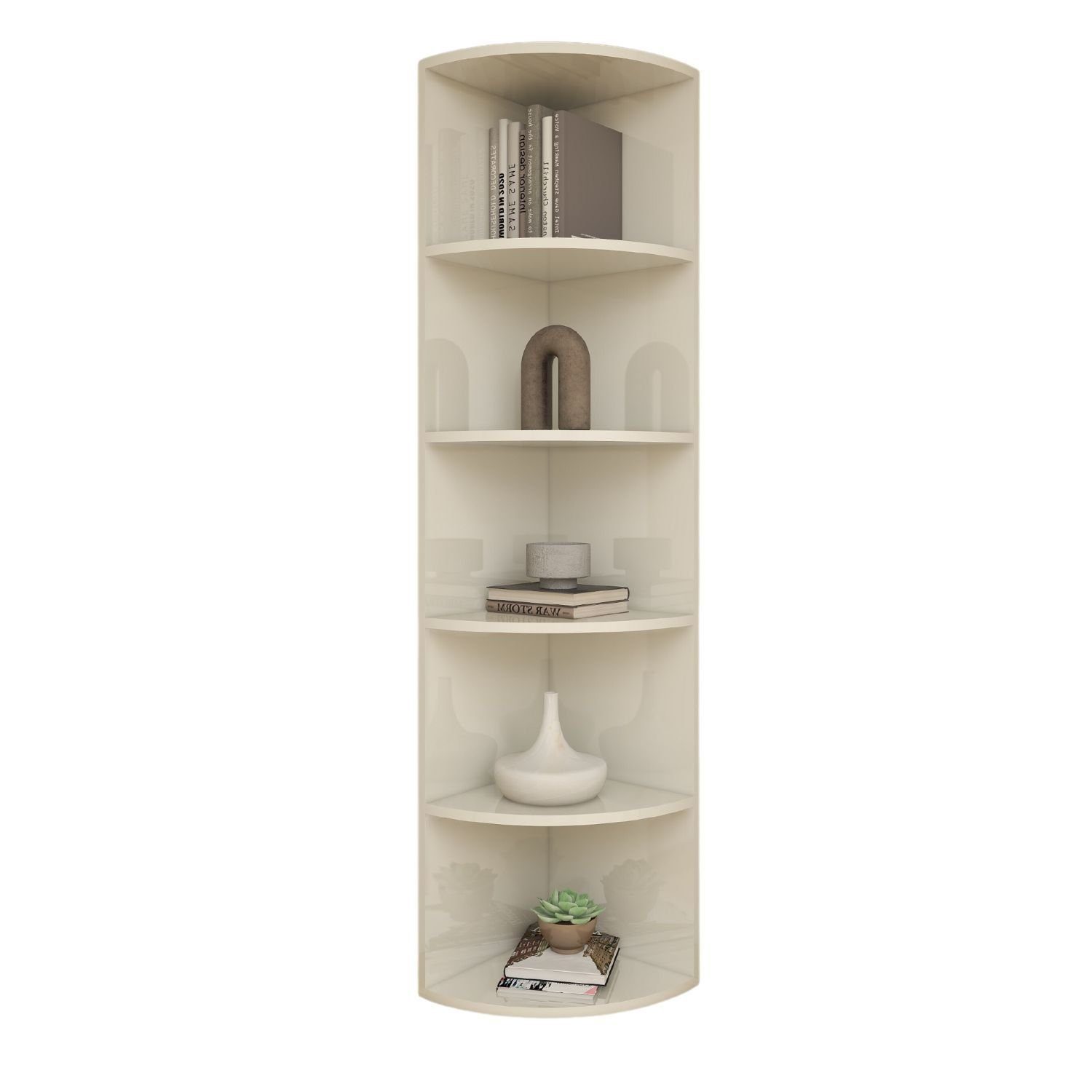 Coemo Standregal CORNER 185, Weiß 5 Fächer Eckregal 42x42x180 cm Regal aus Holz MDF Bücherregal