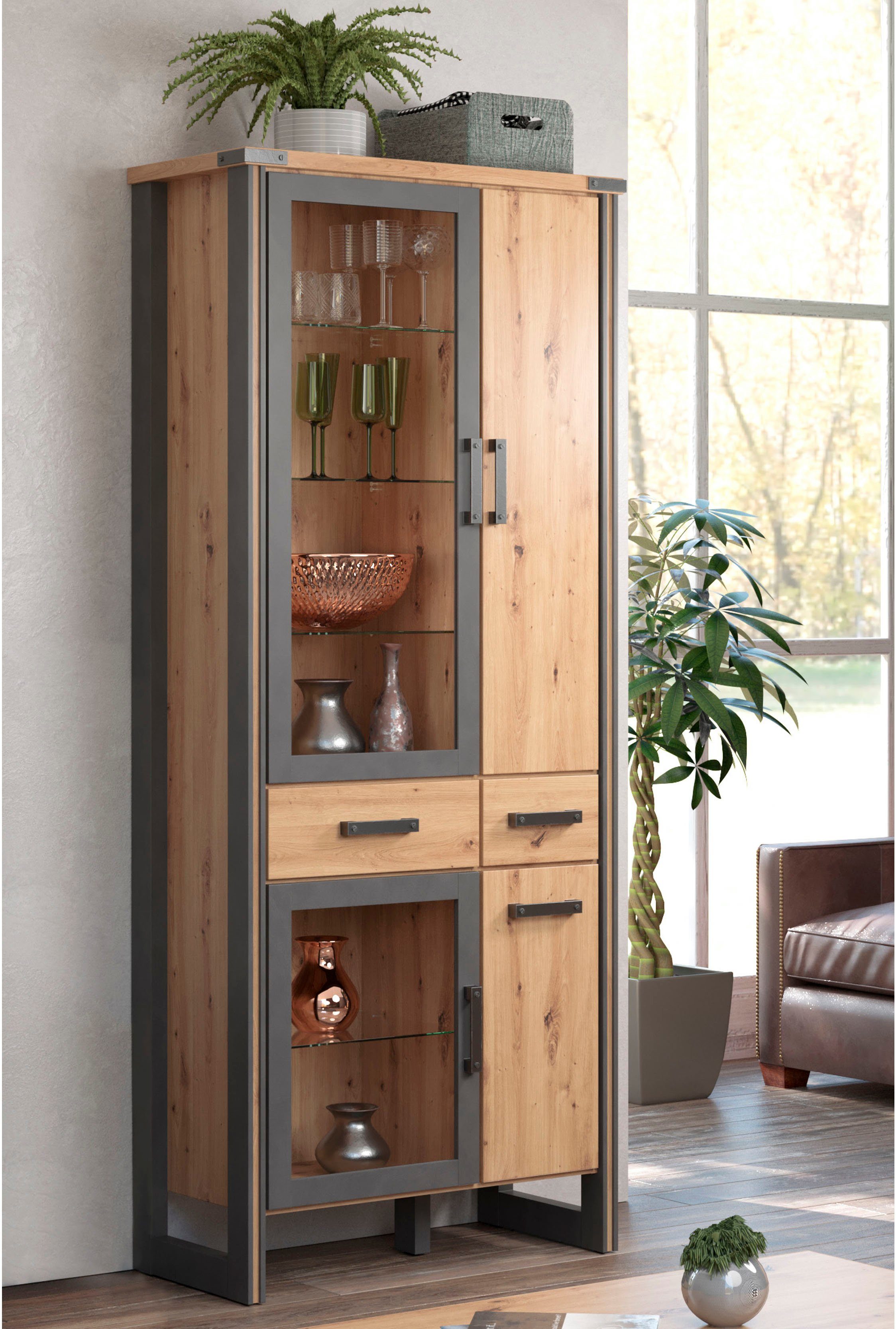 Home affaire Stauraumvitrine Mia (1-St) Modernes Design