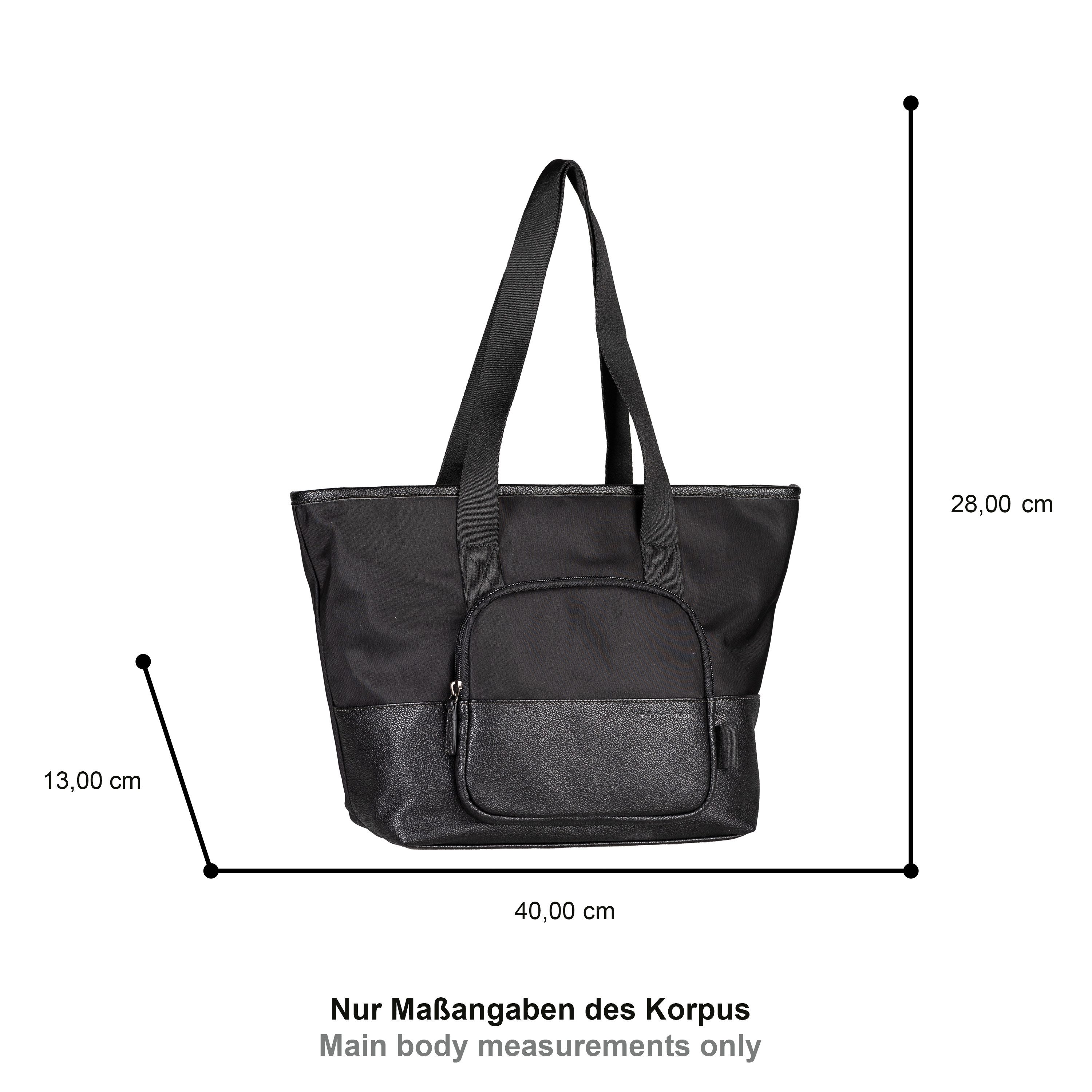 TOM TAILOR Shopper Viene, fein genarbtes Lederimitat trifft auf leichtes Nylon mit feinem Logo