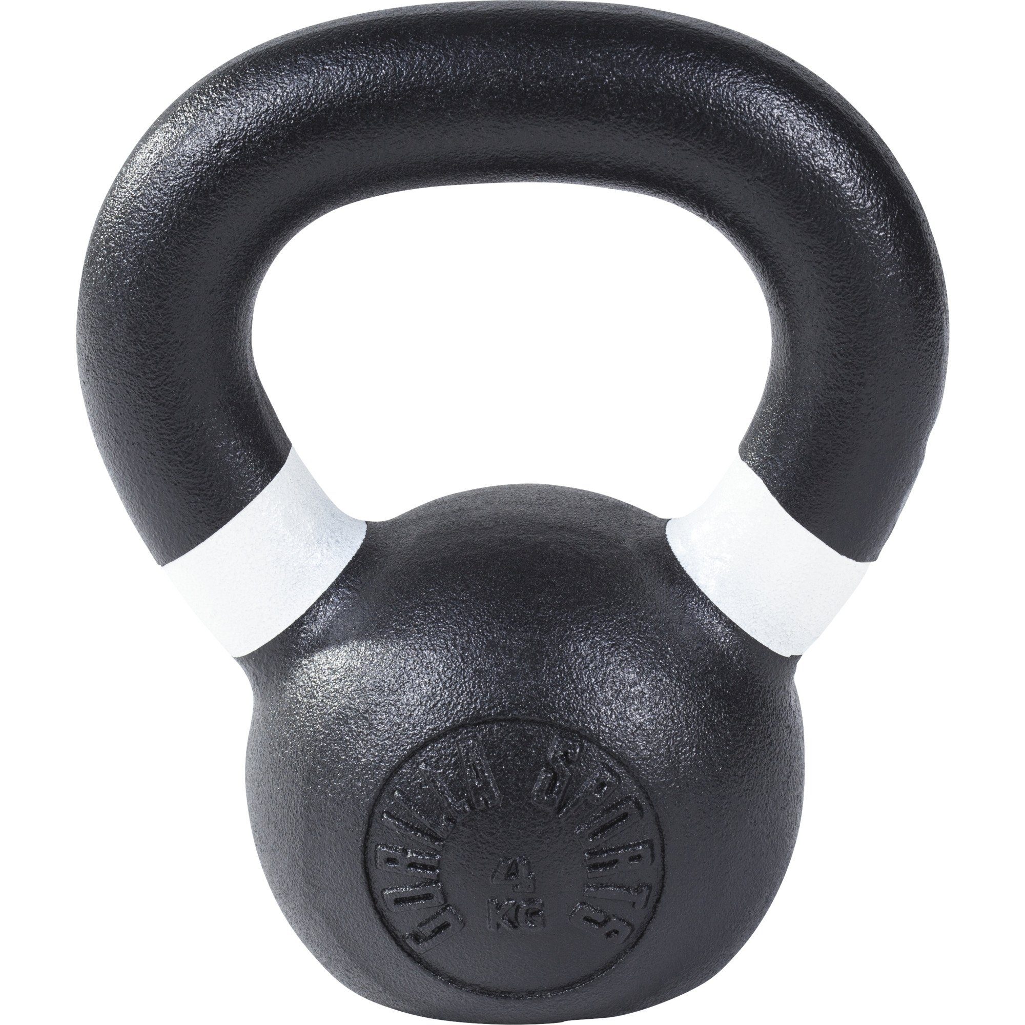 GORILLA SPORTS Kettlebell Gusseisen, Schwarz mit Farbmarkierungen - Kugelhantel, Kugelgewicht