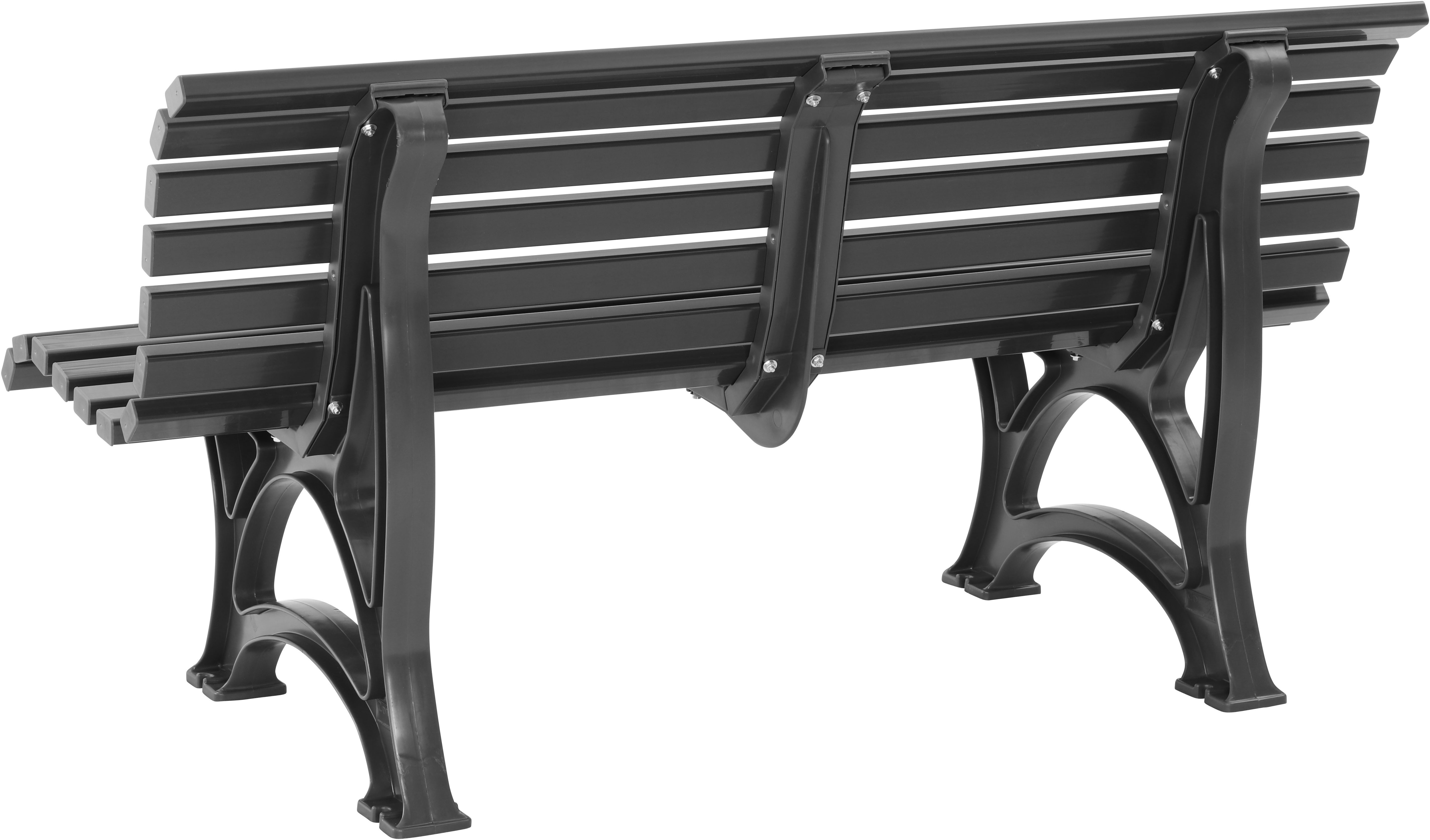 indeko Gartenbank 3er-Bank Helgoland 150 cm graphitgrau, Vollkunststoff