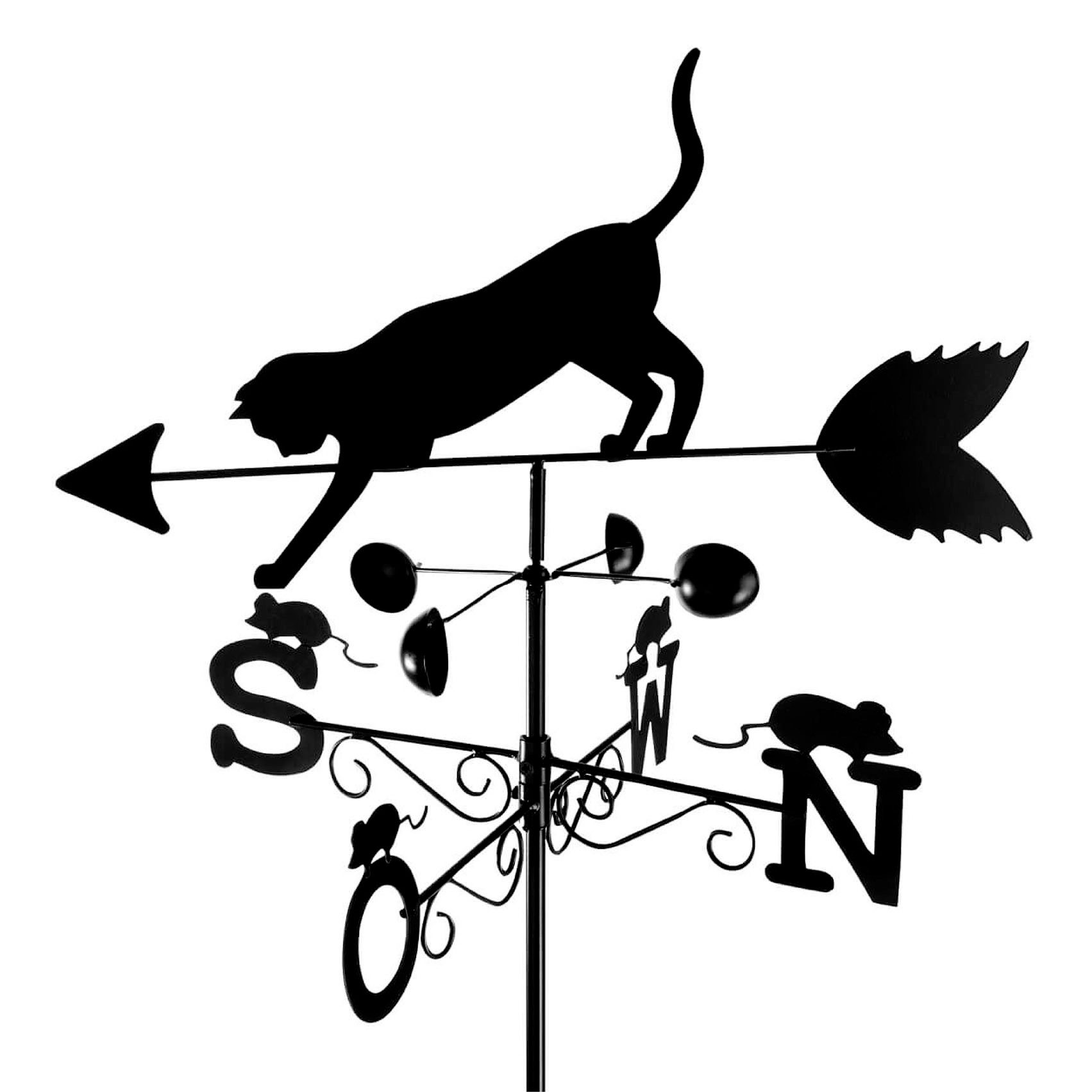 WENKO Wetterfahne Katze, BxLxH: 50x40x170 cm