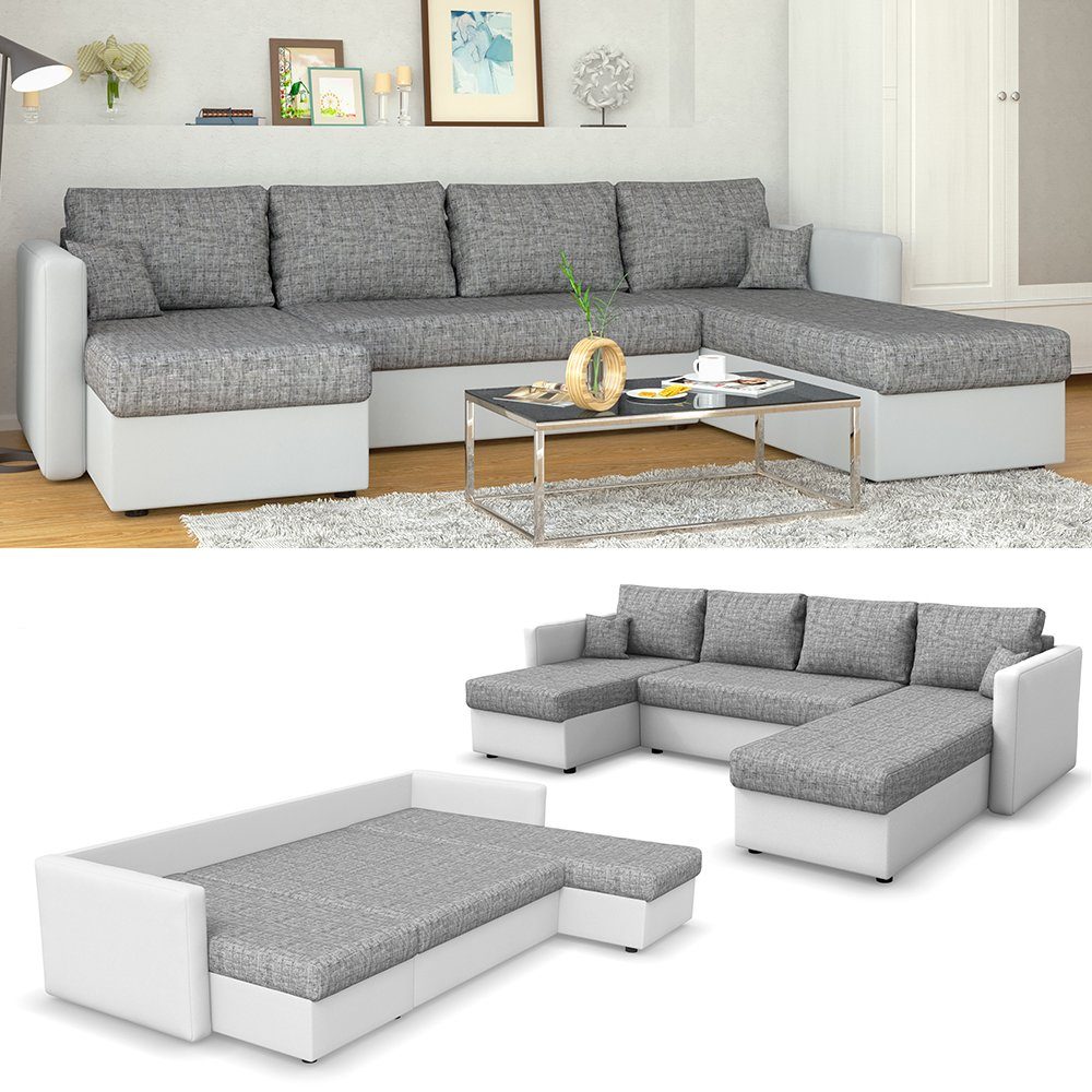 VitaliSpa® Wohnlandschaft, Grau/Weiß, 290 cm, mit günstig online kaufen