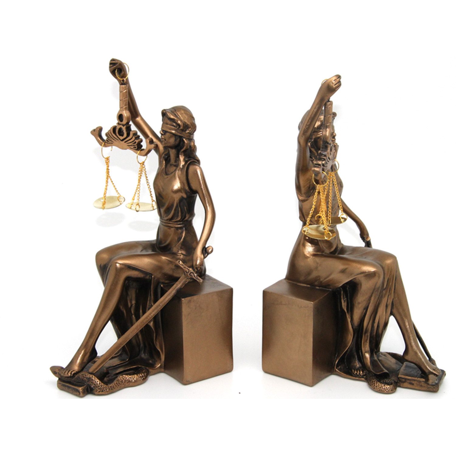 Queen Isabell Buchstütze 2 Stück Themis-Figuren mit Waage und Schwert (2 St), Підставки для книг (2 Stück)