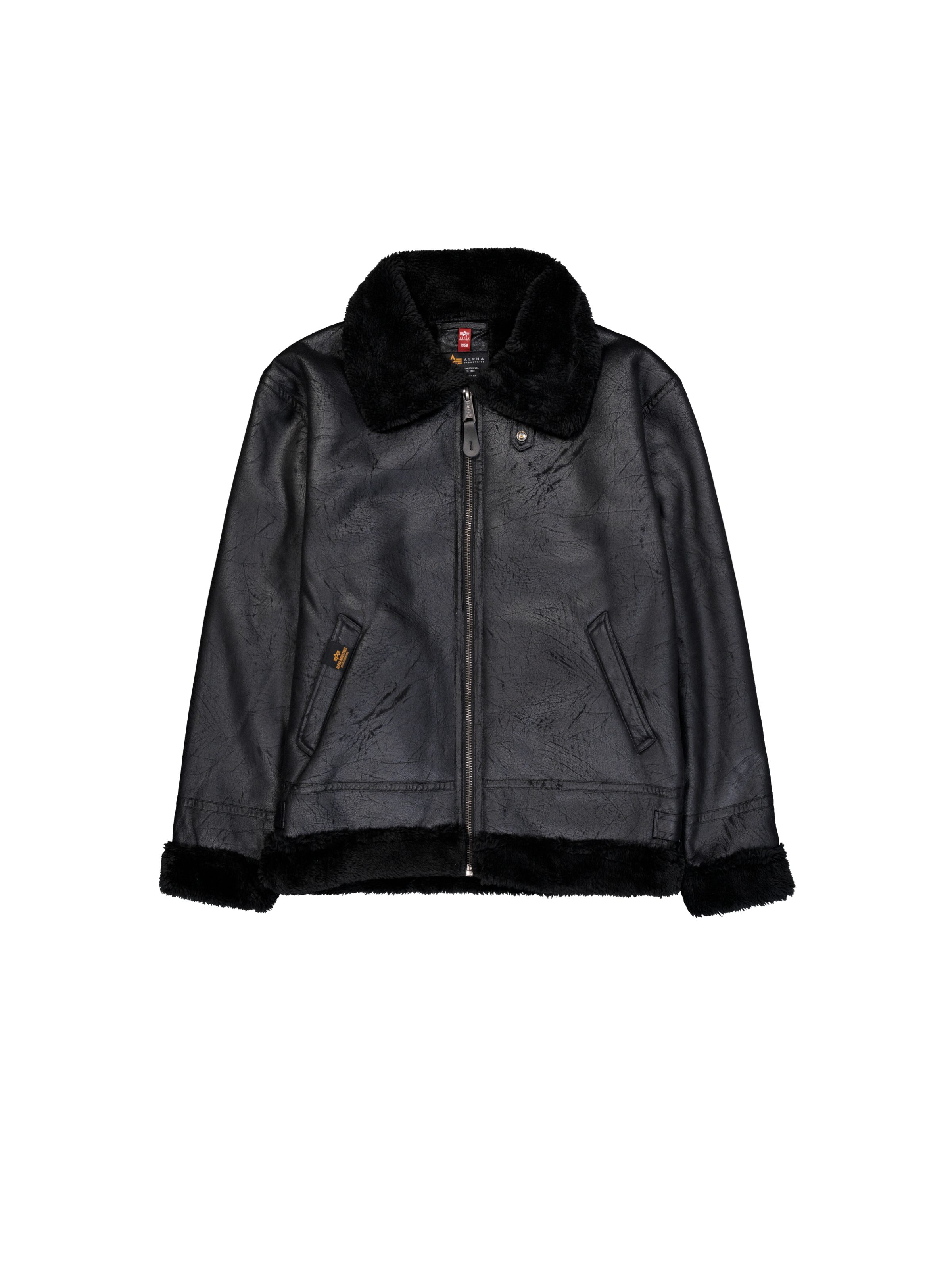 Alpha Industries Lederimitatjacke B-3 Faux Leather Kunstfaser, regular fit – Bild 5 von 5