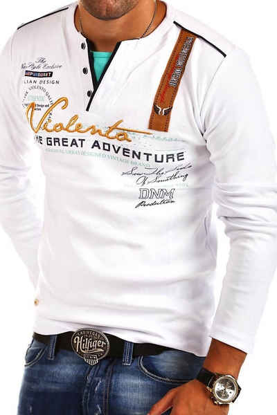 behype Langarmshirt ADVENTURE mit modischer Stickerei