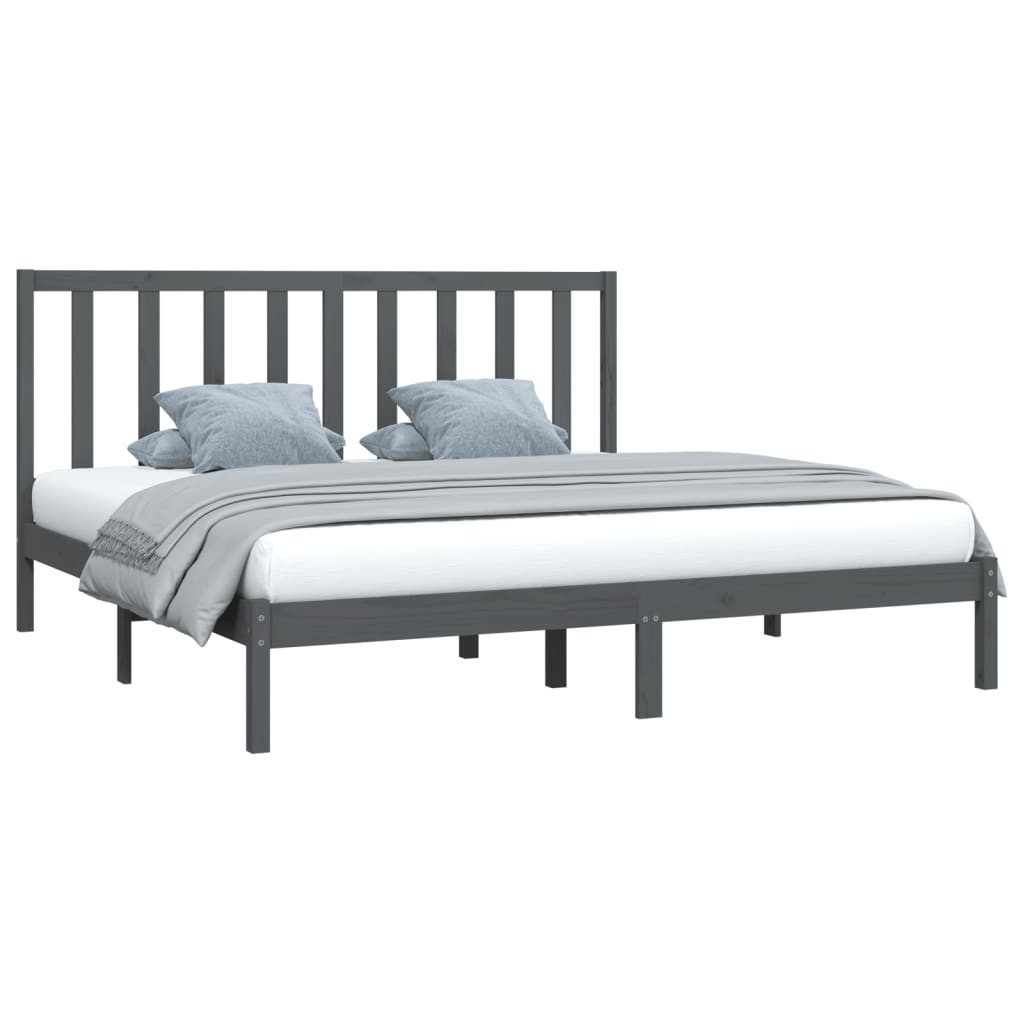 vidaXL Bett Massivholzbett Grau Kiefer 200x200 günstig online kaufen