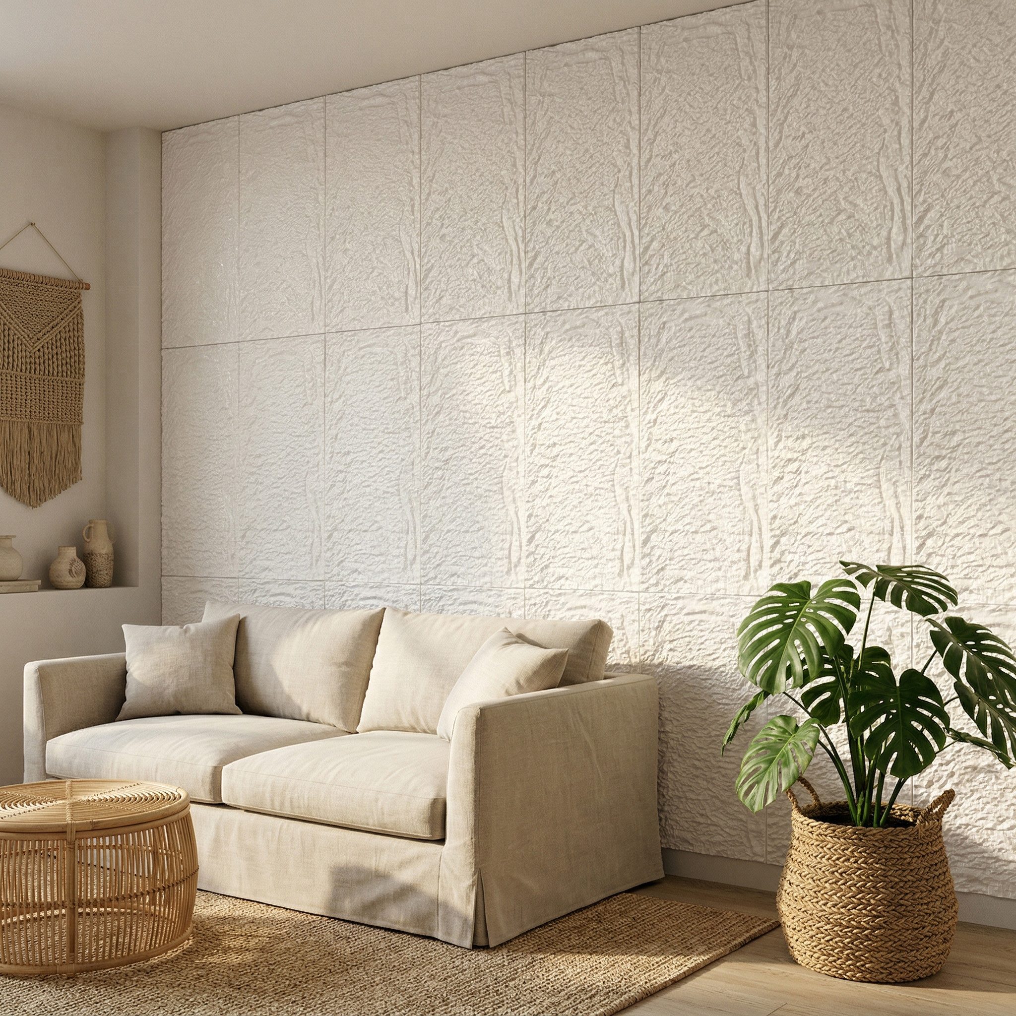FIVMEN 3D Wandpaneel 120x60 cm Steinoptik Polystyrol Wandverkleidung 5cm dick, (2-tlg) Leichte Deckenpaneele & Wandplatten, für Wohnzimmer Küche