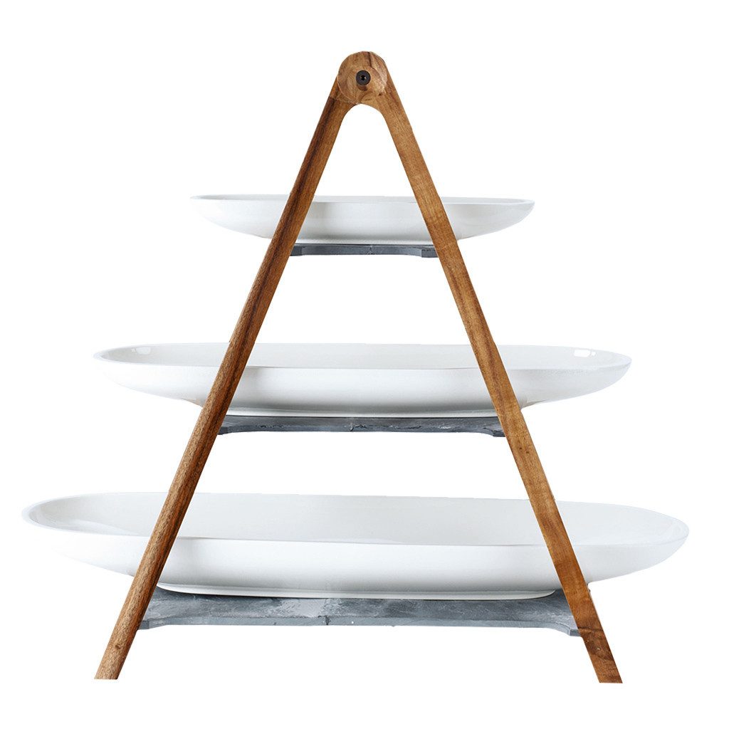 Villeroy & Boch Etagere Artesano Original Eye Catcherset 4tlg., Holz, (Set, 4-tlg), Akazienholz, 4 Stck, Holz mit lauwarmen Wasser und mildem Spülmittel r