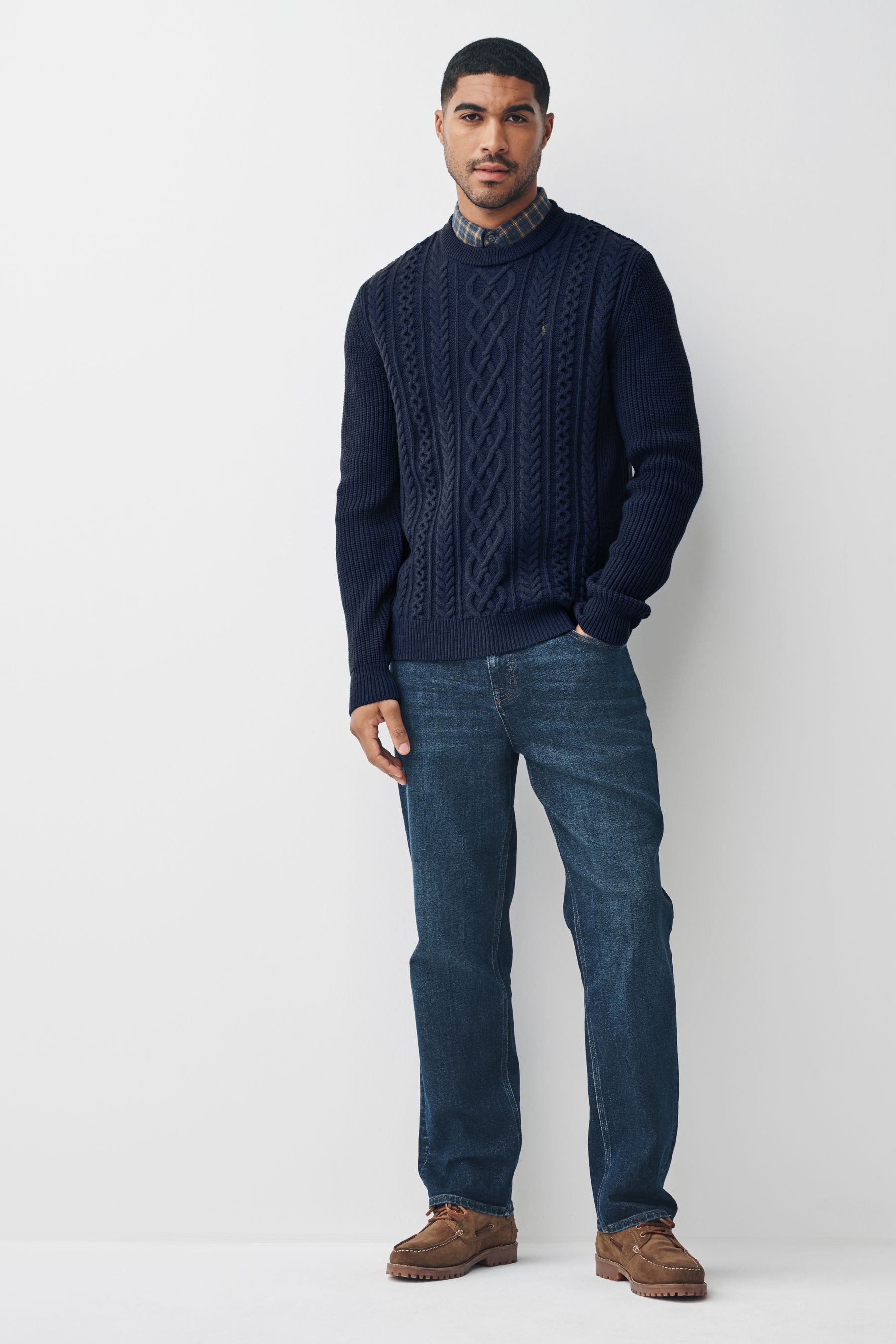 Next 2-in-1-Pullover Regular Fit Pullover mit eingenähtem Kragen (1-tlg)