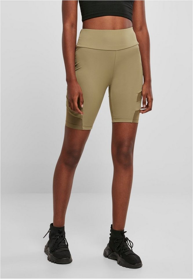 URBAN CLASSICS Stoffhose Damen Ladies High Waist Tech Mesh Cycle Shorts (1- tlg), Netz-/Mesheinsätze